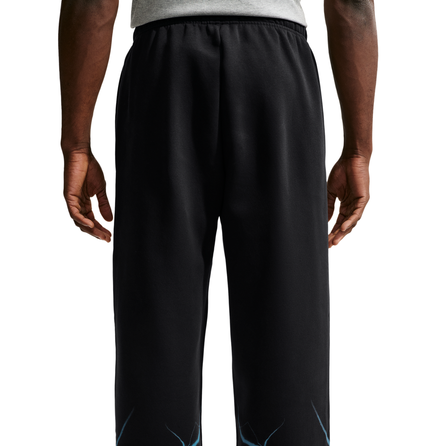 Nike Therma-FIT Standard Issue Open Hem Pant - Men's - Black/Light Current Blue/Pale Ivory