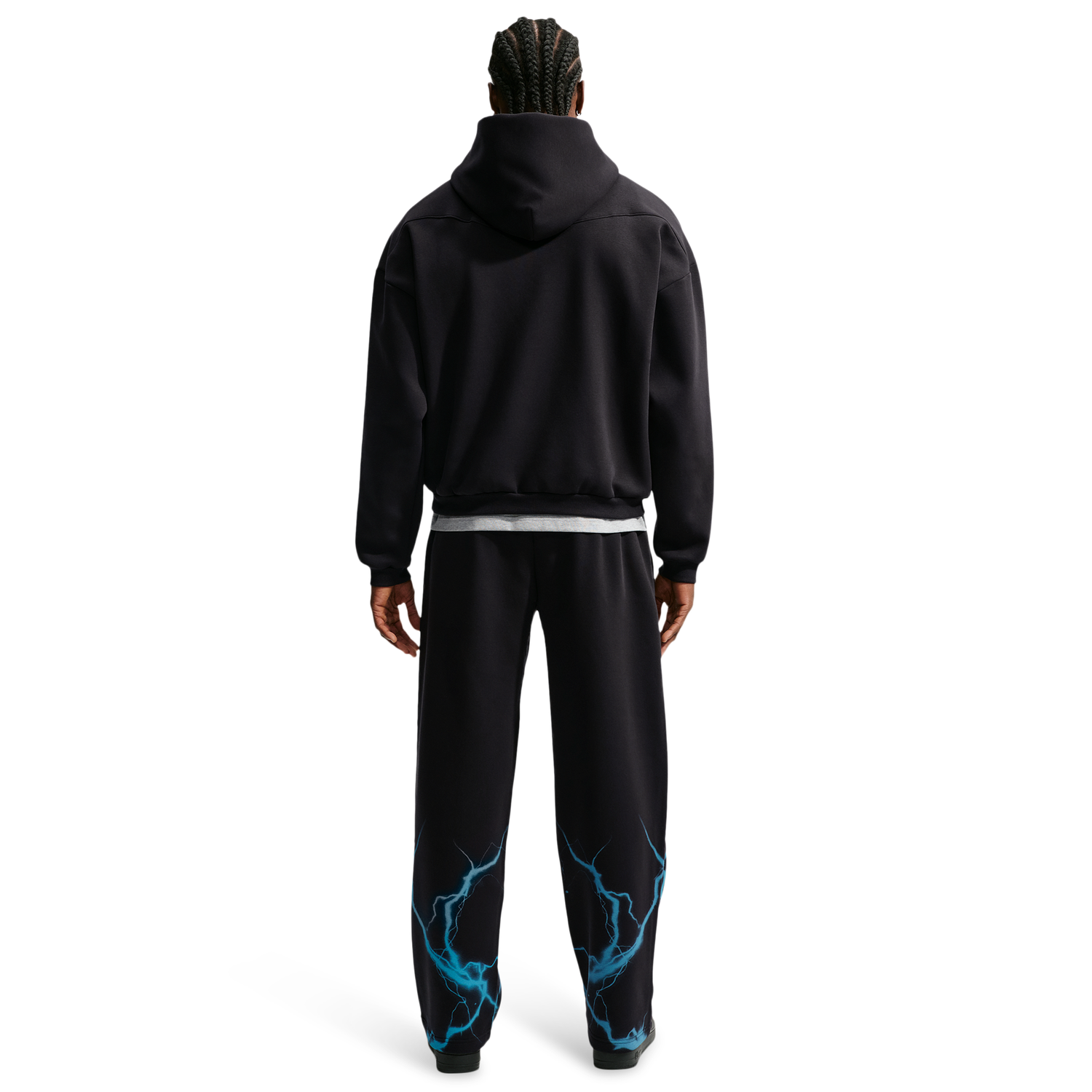 Nike Therma-FIT Standard Issue Open Hem Pant - Men's - Black/Light Current Blue/Pale Ivory