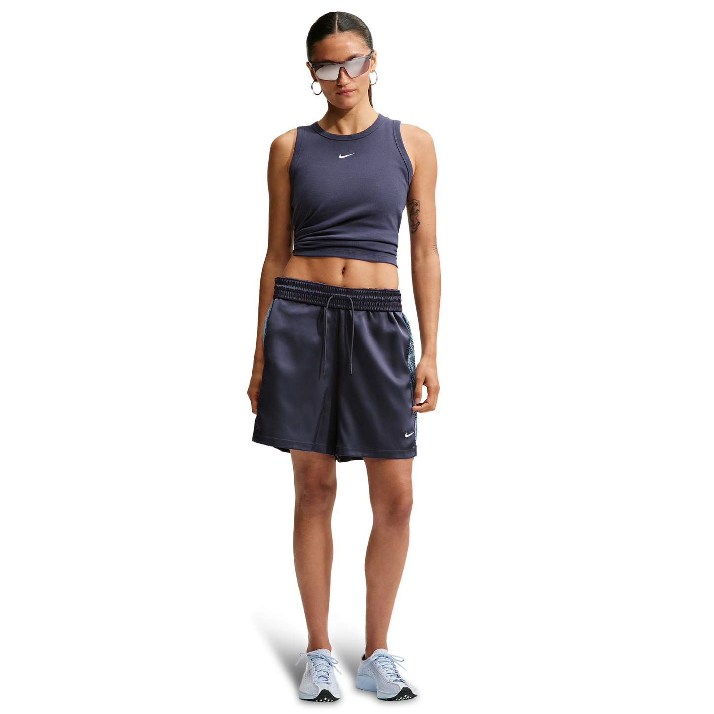 Nike Chill Woven Lace Short - Women's - White/Gridiron/Work Blue