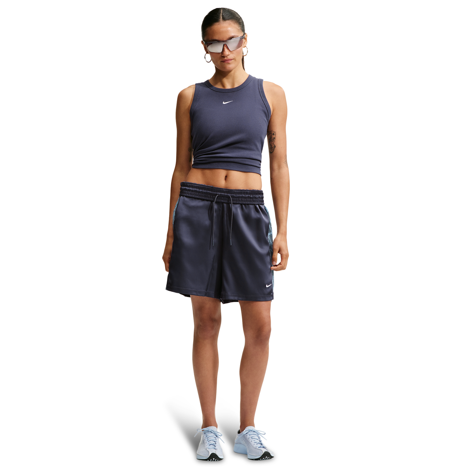 Nike Chill Woven Lace Short - Women's - White/Gridiron/Work Blue