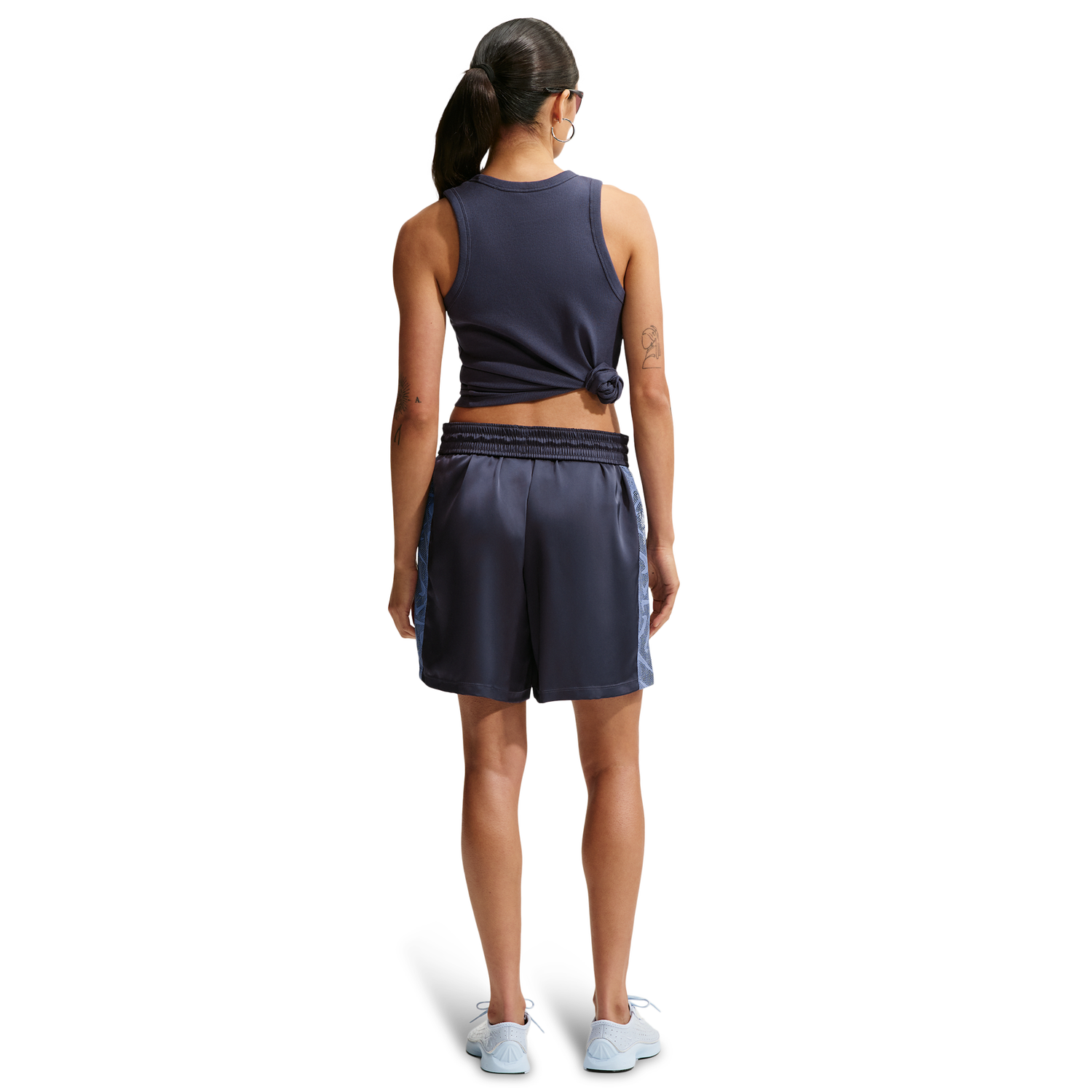 Nike Chill Woven Lace Short - Women's - White/Gridiron/Work Blue