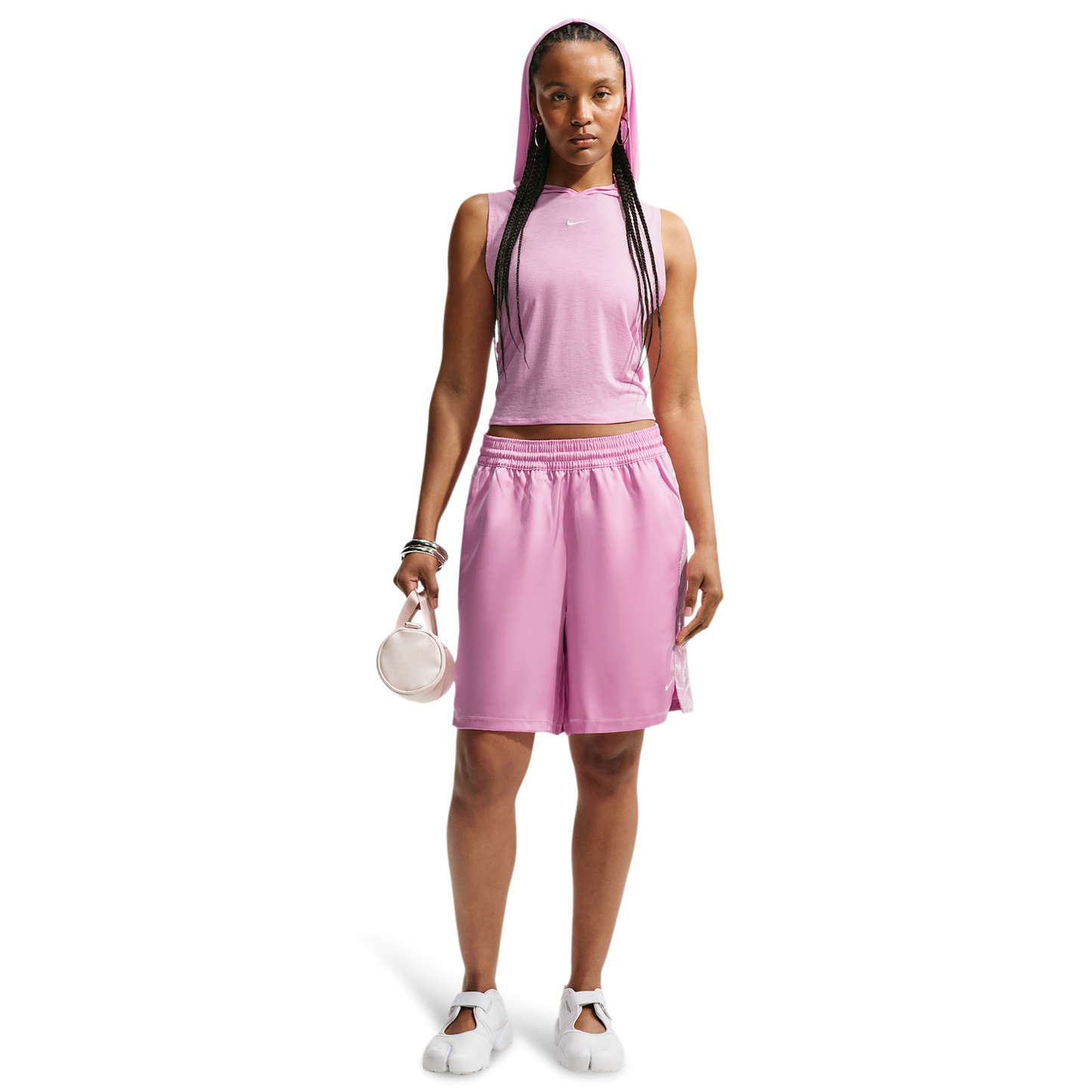 Nike Chill Woven Lace Short - Women's - Pink Rise/Bleached Lilac/White