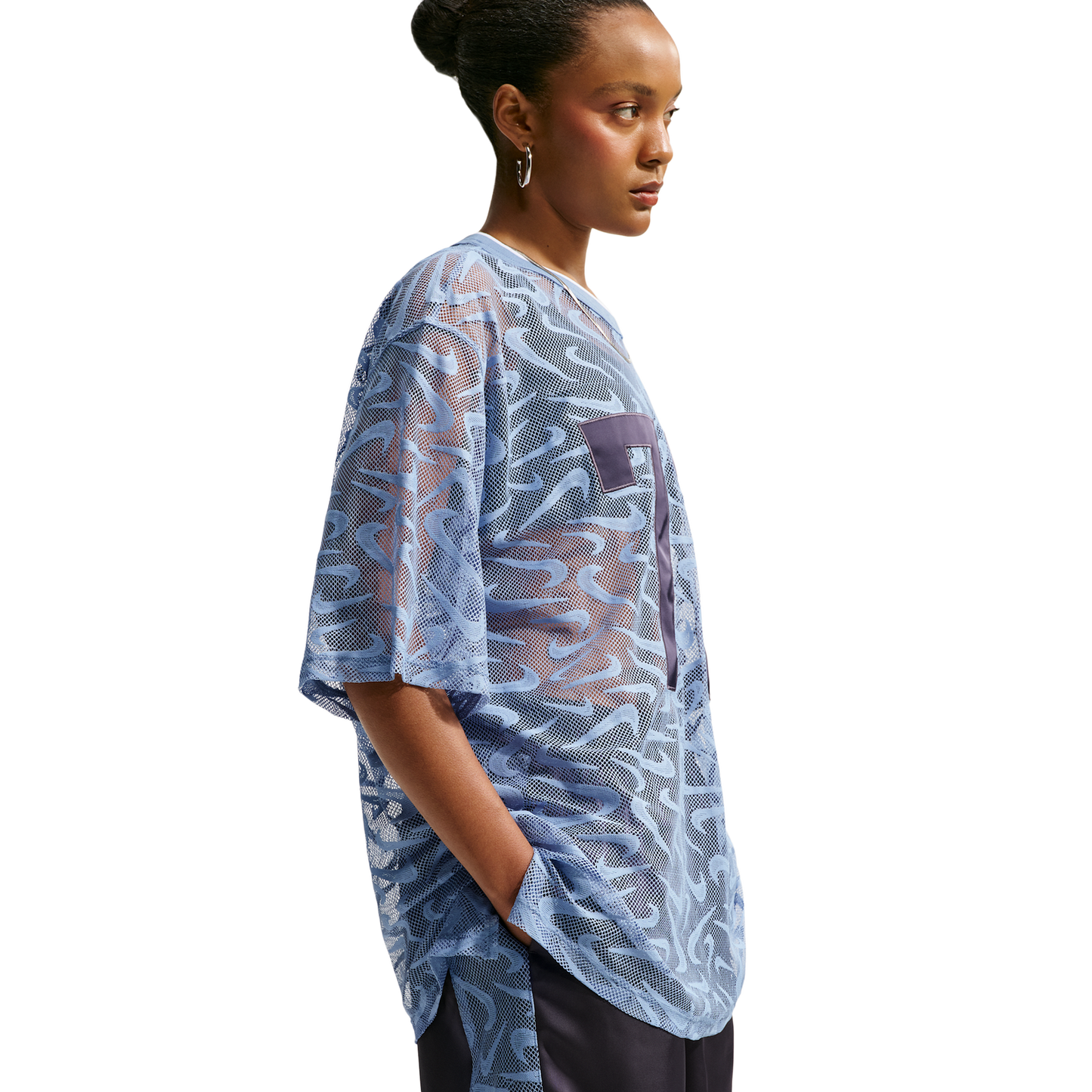 Nike Chill Woven Lace Jersey - Women's - White/Work Blue/Gridiron