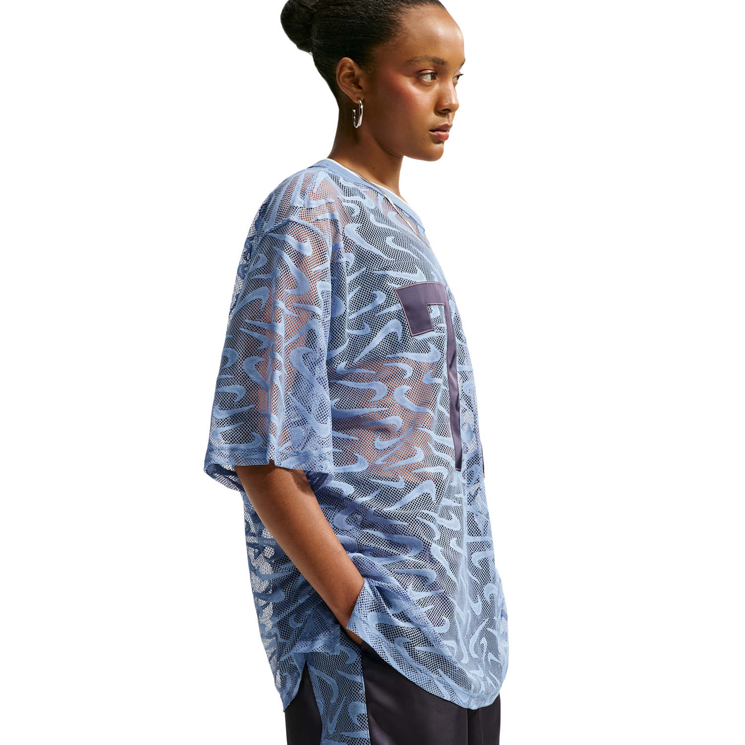 Nike Chill Woven Lace Jersey - Women's - White/Work Blue/Gridiron