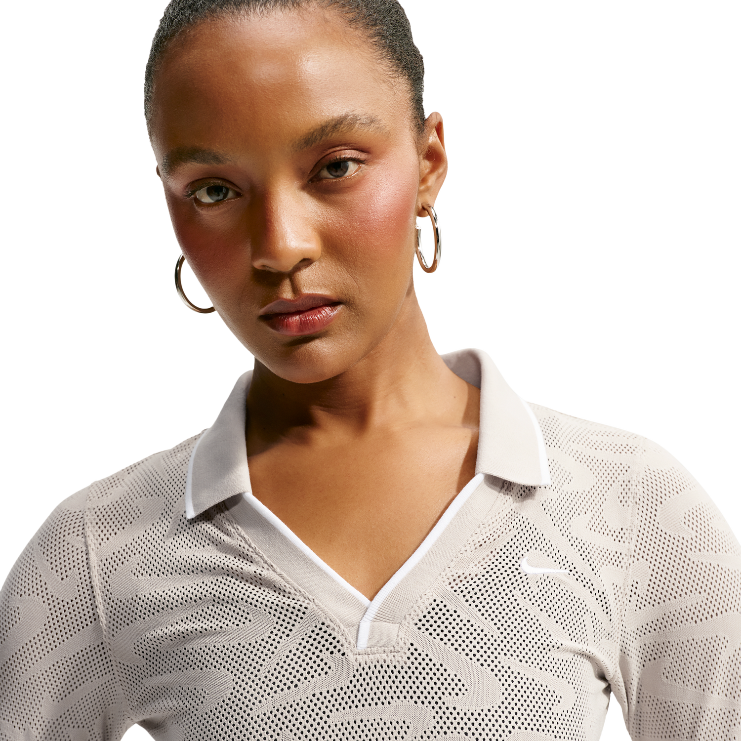 Nike Chll Knit LS Stitch Lace Top - Women's - Cream Ii/White/Cream Ii