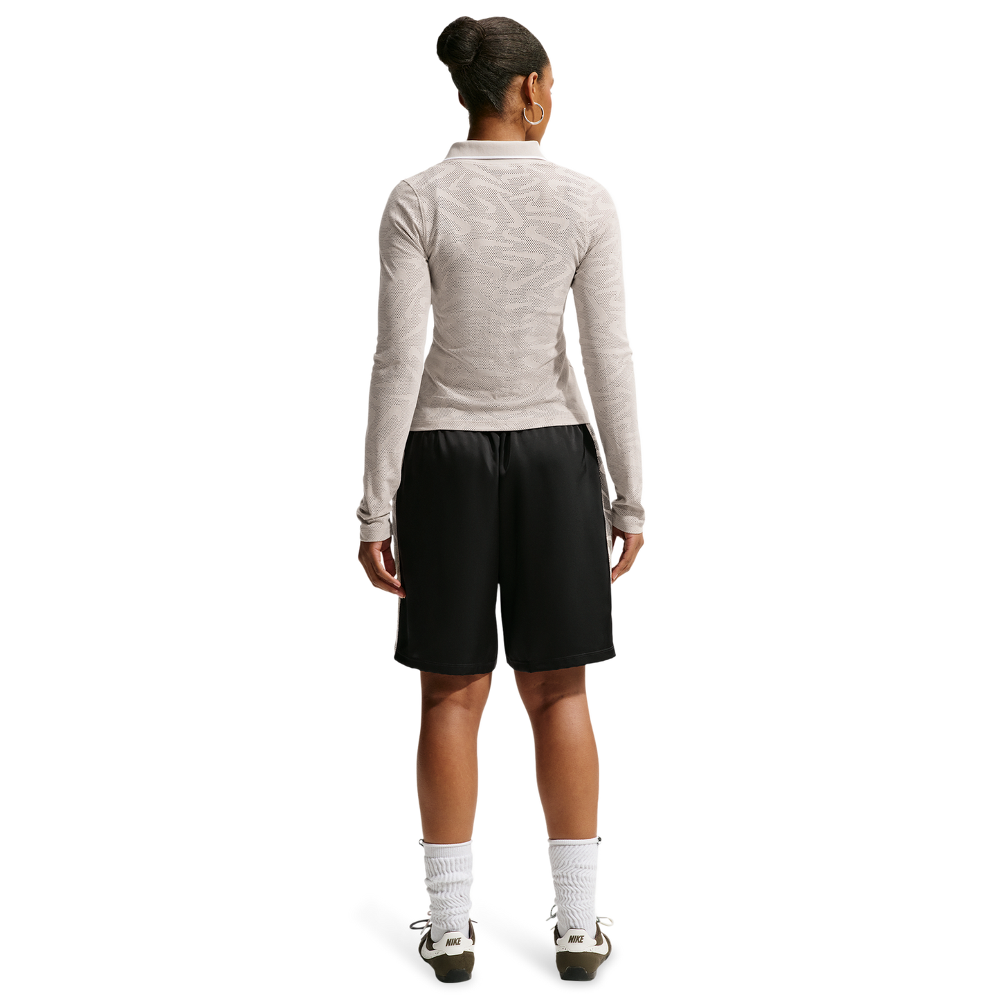 Nike Chll Knit LS Stitch Lace Top - Women's - Cream Ii/White/Cream Ii