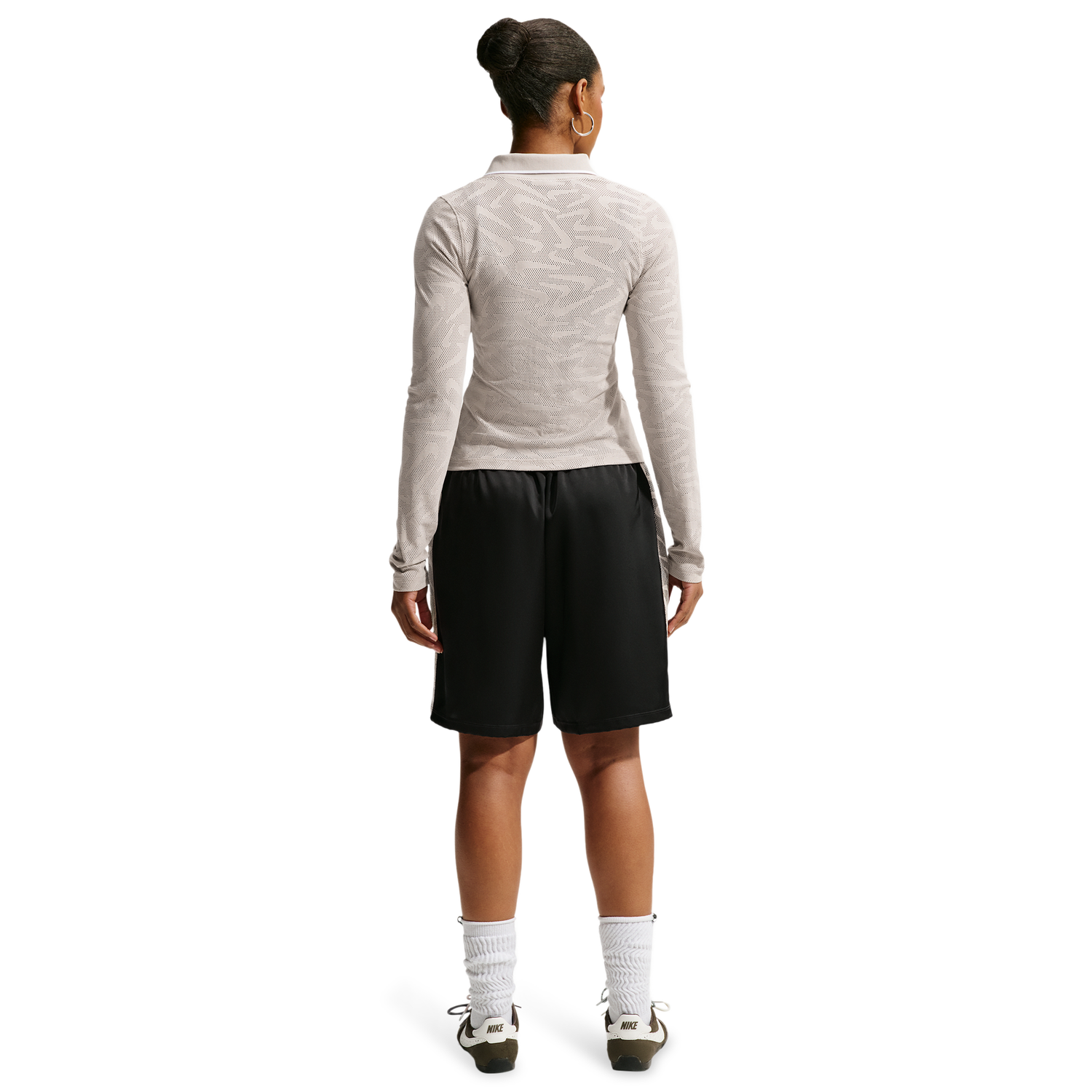 Nike Chll Knit LS Stitch Lace Top - Women's - Cream Ii/White/Cream Ii