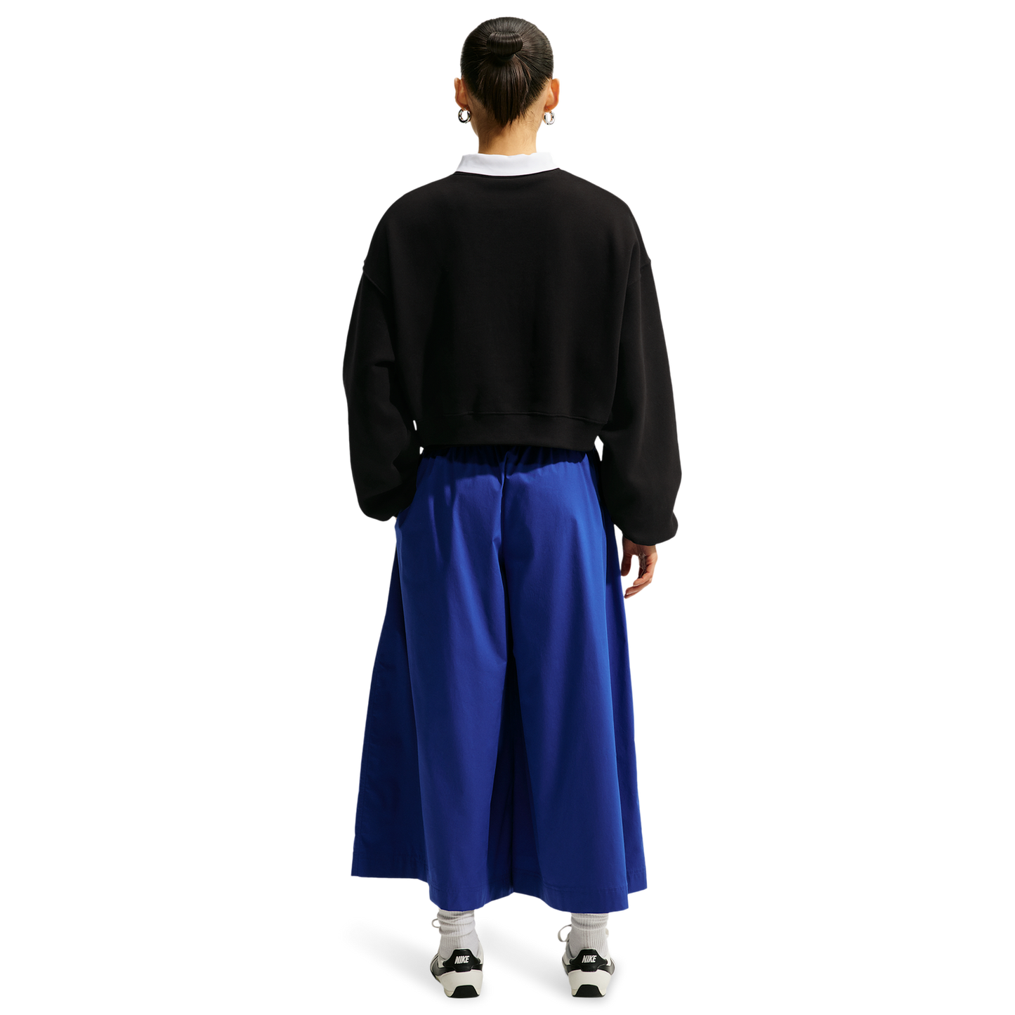 Nike Studio Fleece Mid-OS Crop Crew - Women's - Total Black/Sail
