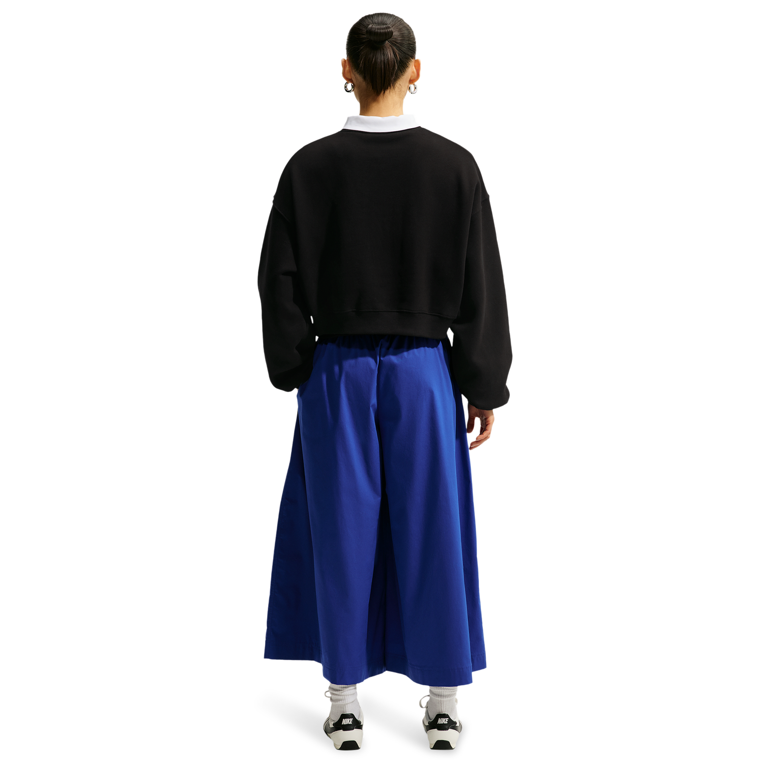 Nike Studio Fleece Mid-OS Crop Crew - Women's - Total Black/Sail