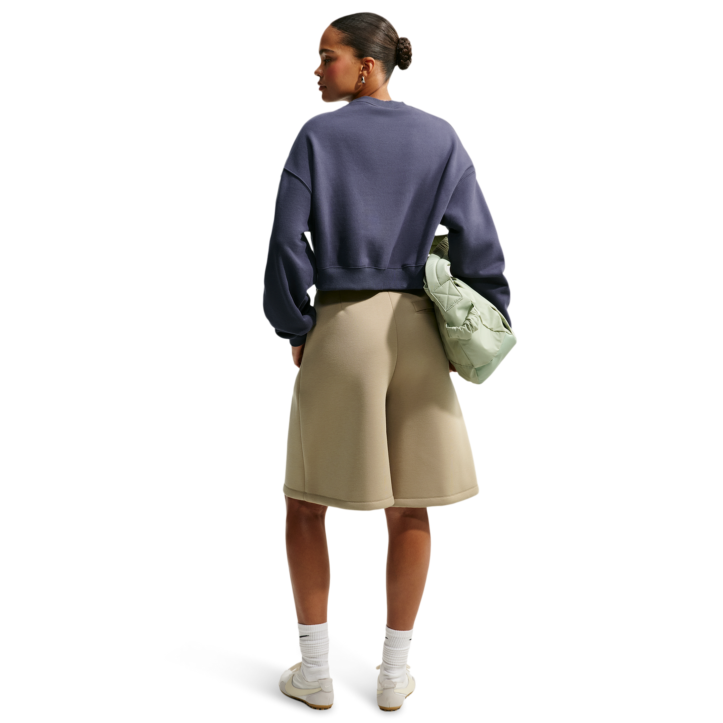 Nike Studio Fleece Mid-OS Crop Crew - Women's - Gridiron/Sail