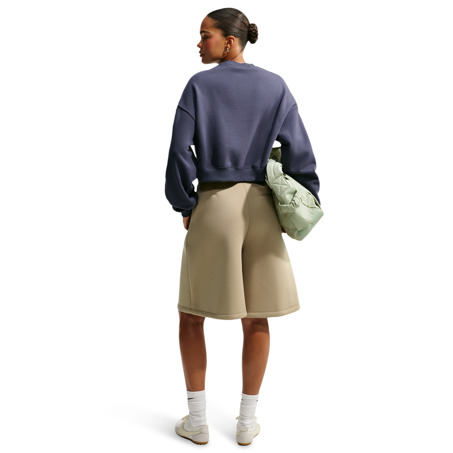 Nike Studio Fleece Mid-OS Crop Crew - Women's - Gridiron/Sail
