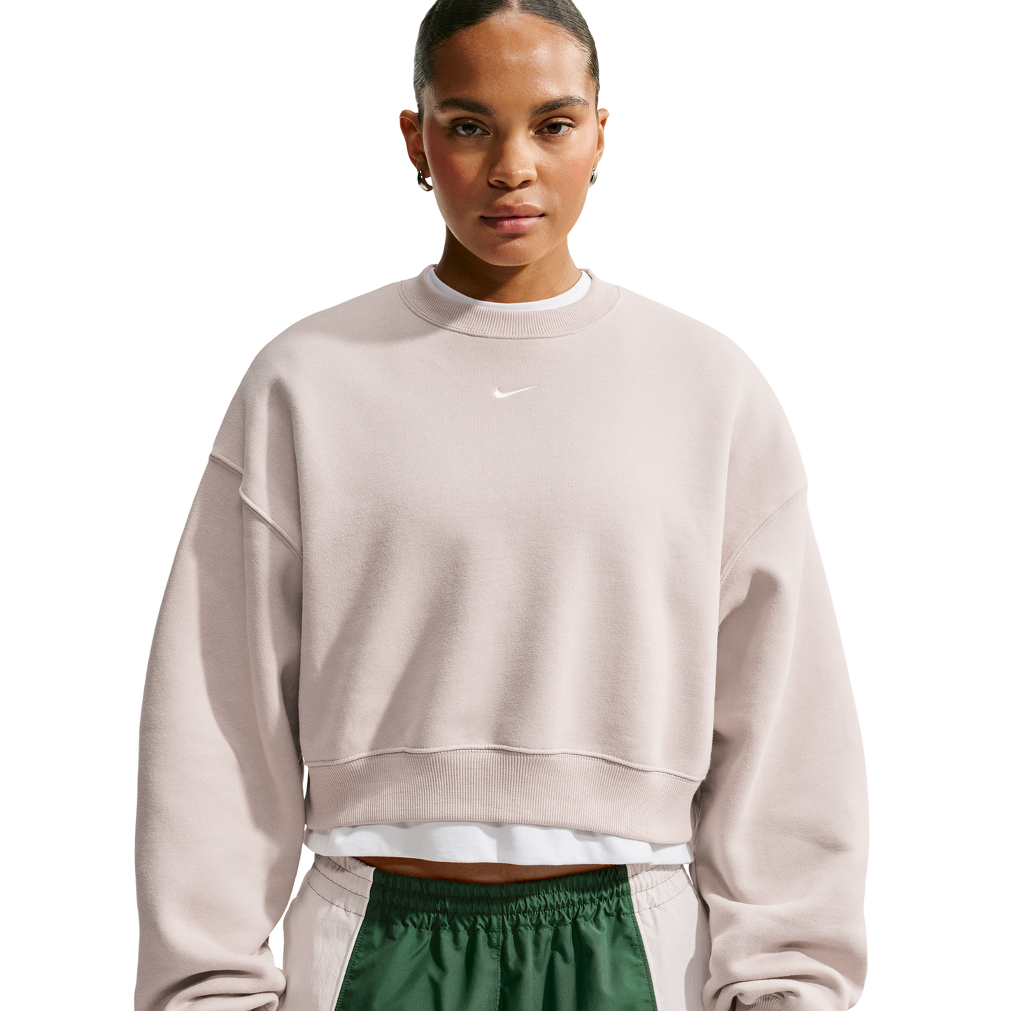 Nike Studio Fleece Mid-OS Crop Crew - Women's - Sail/Cream Ii