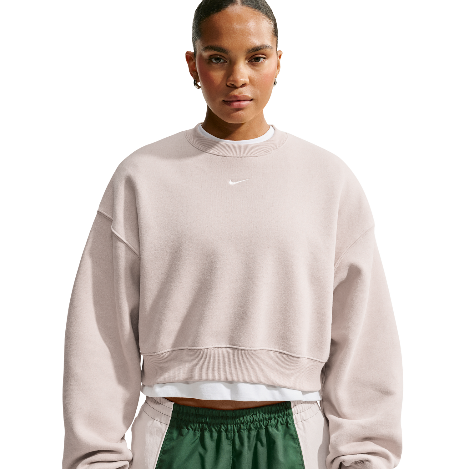 Nike Studio Fleece Mid-OS Crop Crew - Women's - Sail/Cream Ii