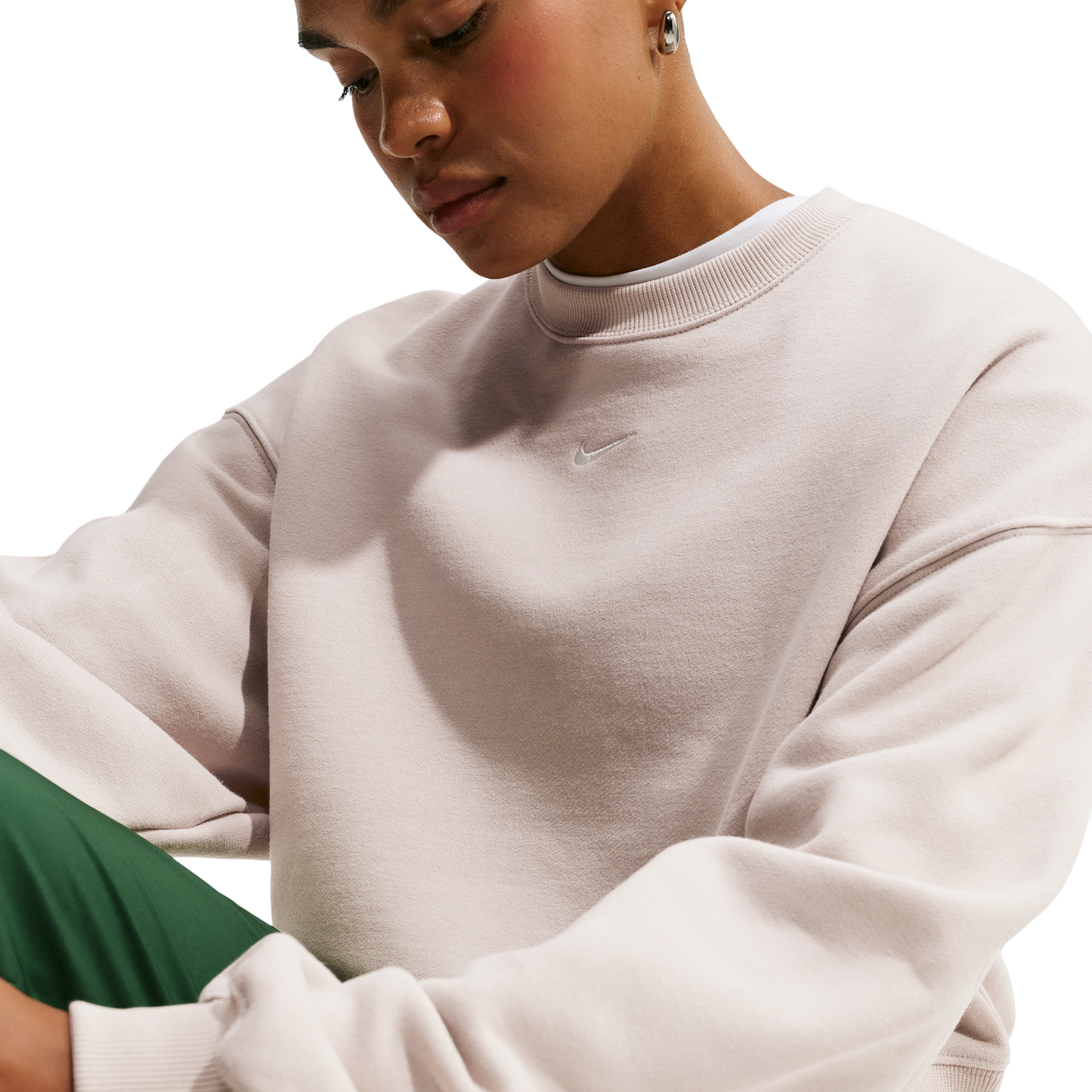 Nike Studio Fleece Mid-OS Crop Crew - Women's - Sail/Cream Ii