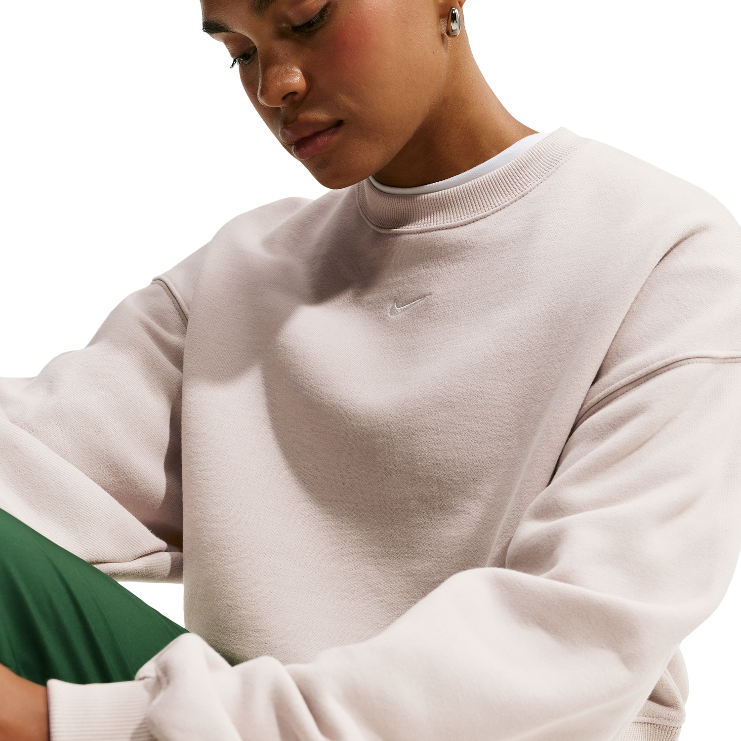 Nike Studio Fleece Mid-OS Crop Crew - Women's - Sail/Cream Ii