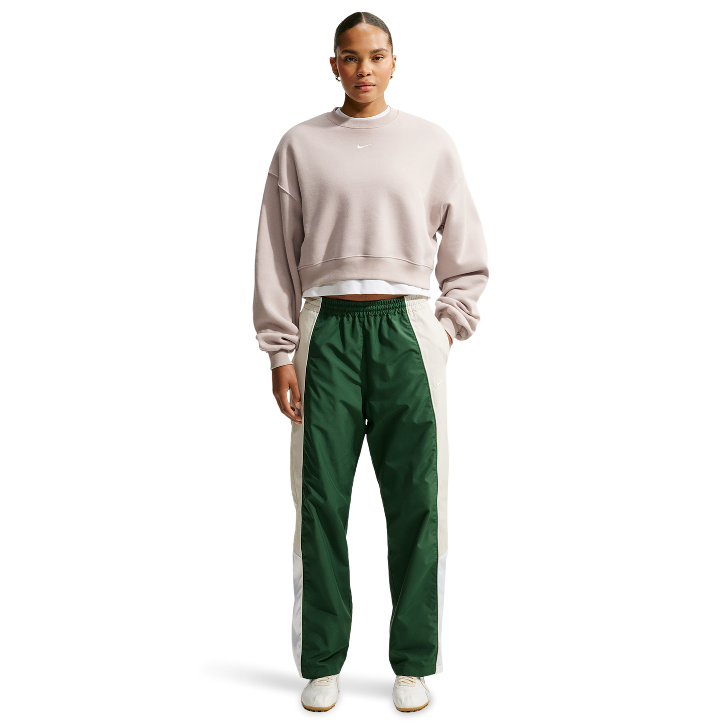 Nike Studio Fleece Mid-OS Crop Crew - Women's - Sail/Cream Ii