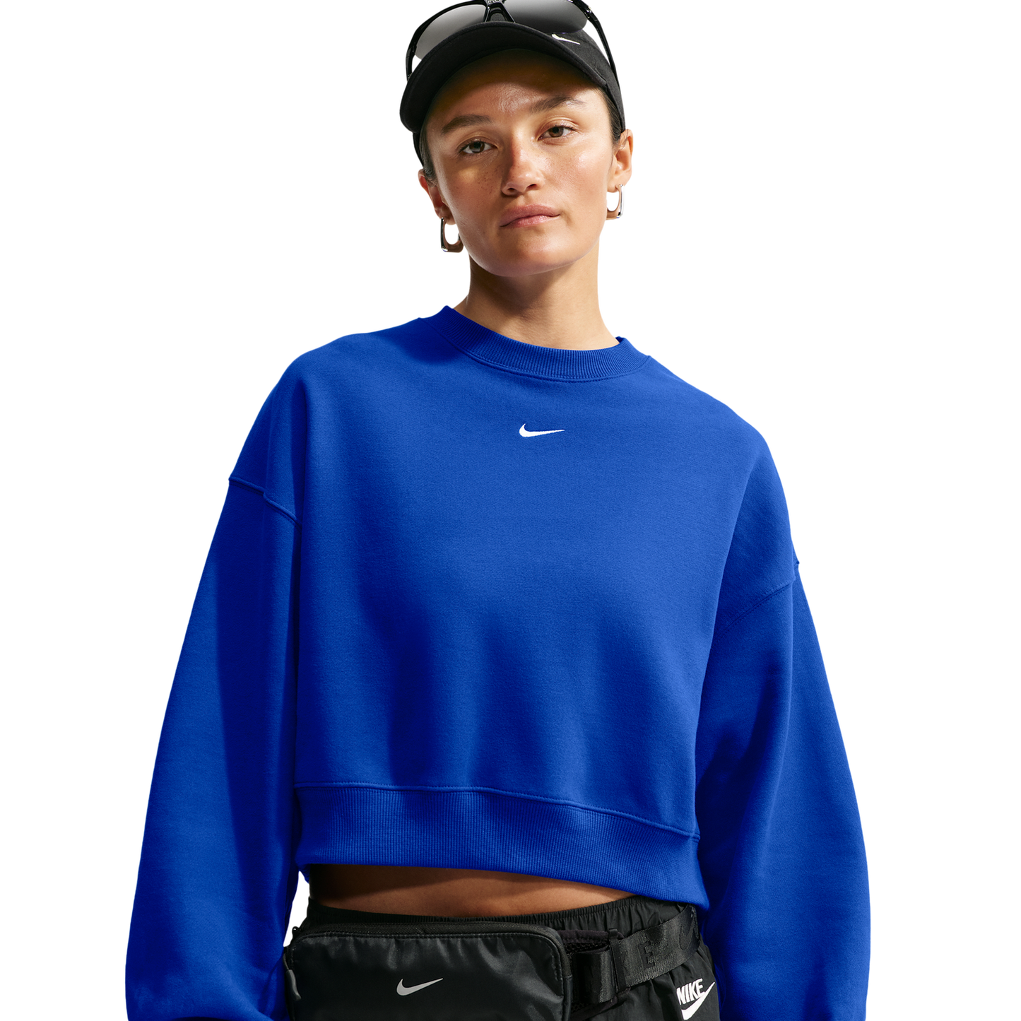 Nike Studio Fleece Mid-OS Crop Crew - Women's - Old Royal/Sail