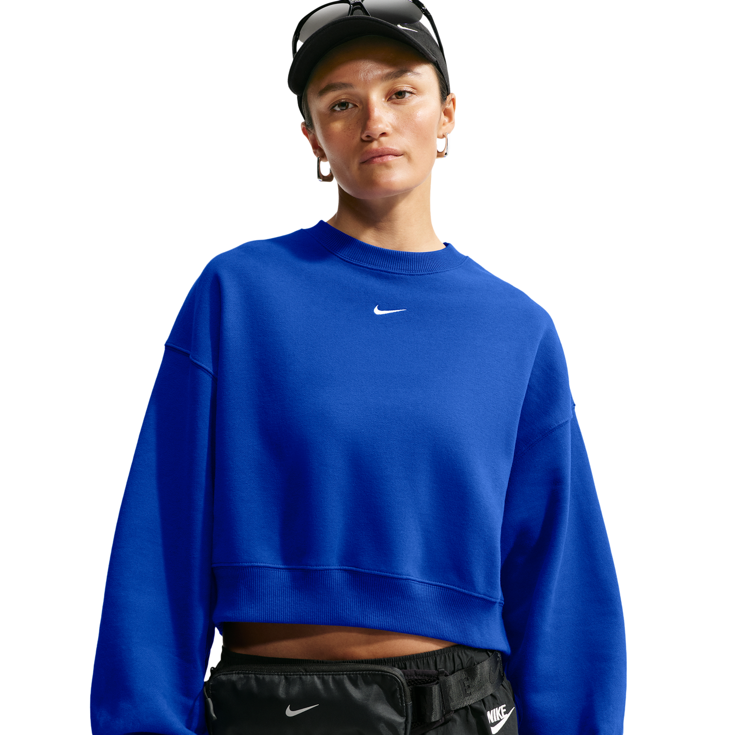 Nike Studio Fleece Mid-OS Crop Crew - Women's - Old Royal/Sail