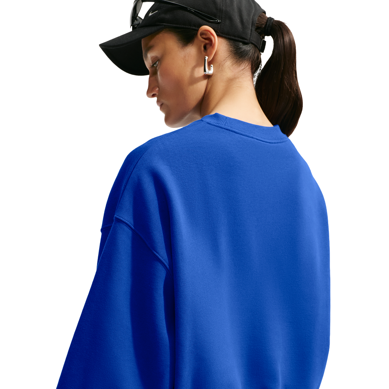 Nike Studio Fleece Mid-OS Crop Crew - Women's - Old Royal/Sail