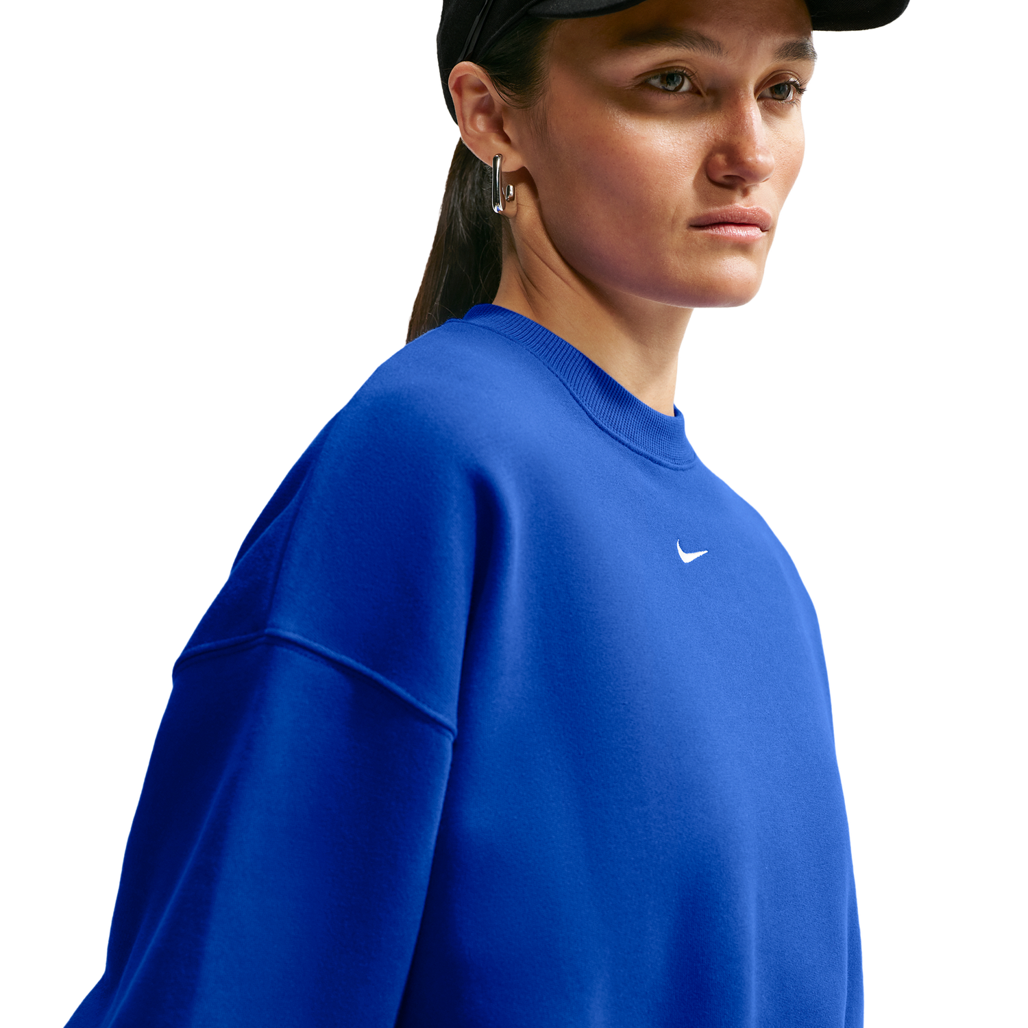 Nike Studio Fleece Mid-OS Crop Crew - Women's - Old Royal/Sail
