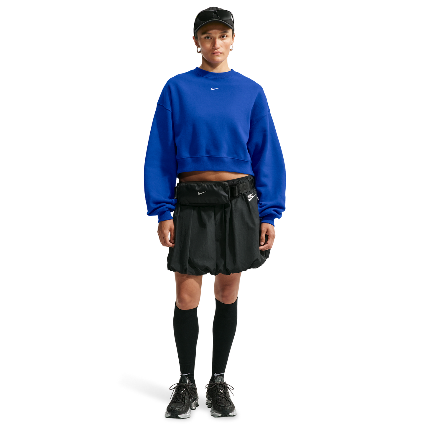 Nike Studio Fleece Mid-OS Crop Crew - Women's - Old Royal/Sail