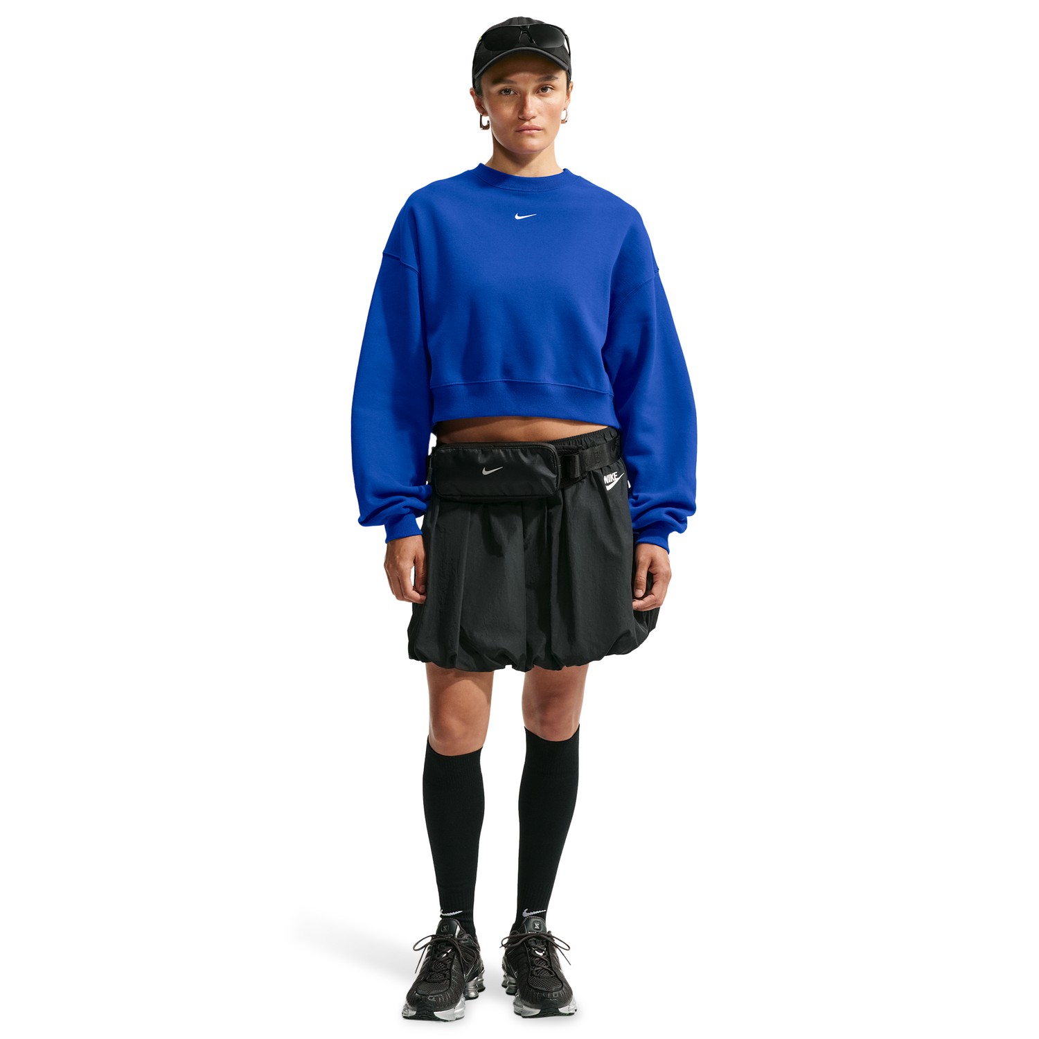 Nike Studio Fleece Mid-OS Crop Crew - Women's - Old Royal/Sail