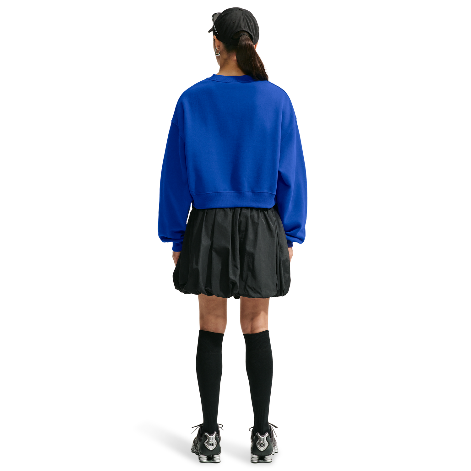 Nike Studio Fleece Mid-OS Crop Crew - Women's - Old Royal/Sail
