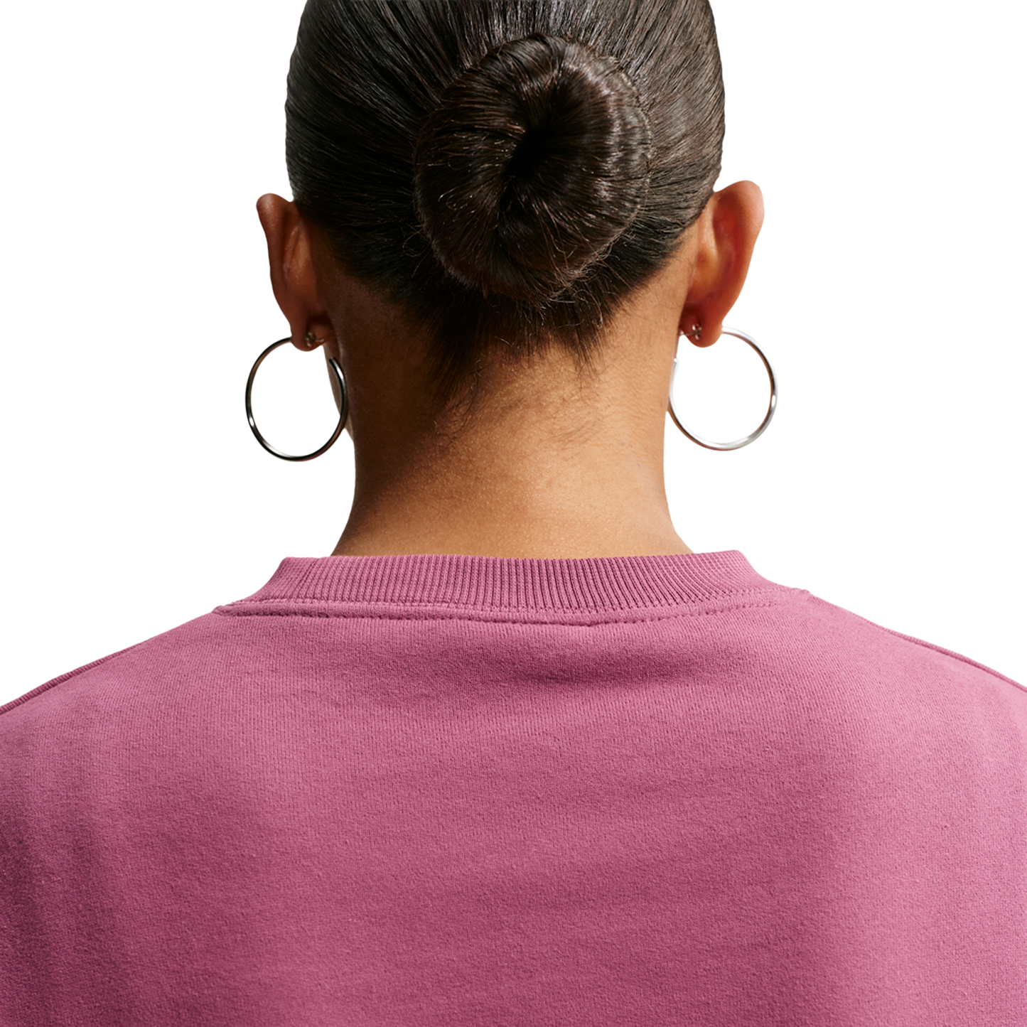 Nike Studio Fleece Mid-OS Crop Crew - Women's - Sail/Pink Smoke