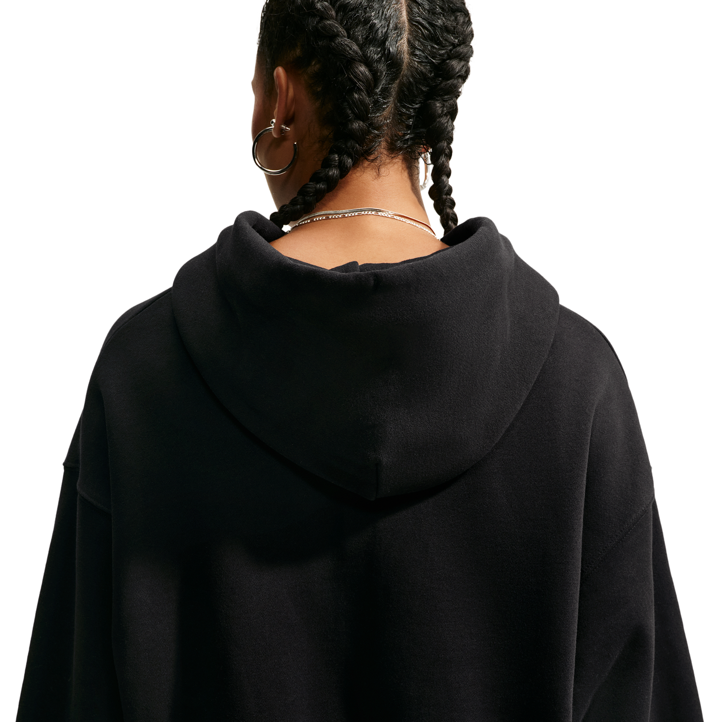 Nike Studio Fleece Mid-OS Crp FZ Hoodie - Women's - Total Black/Sail