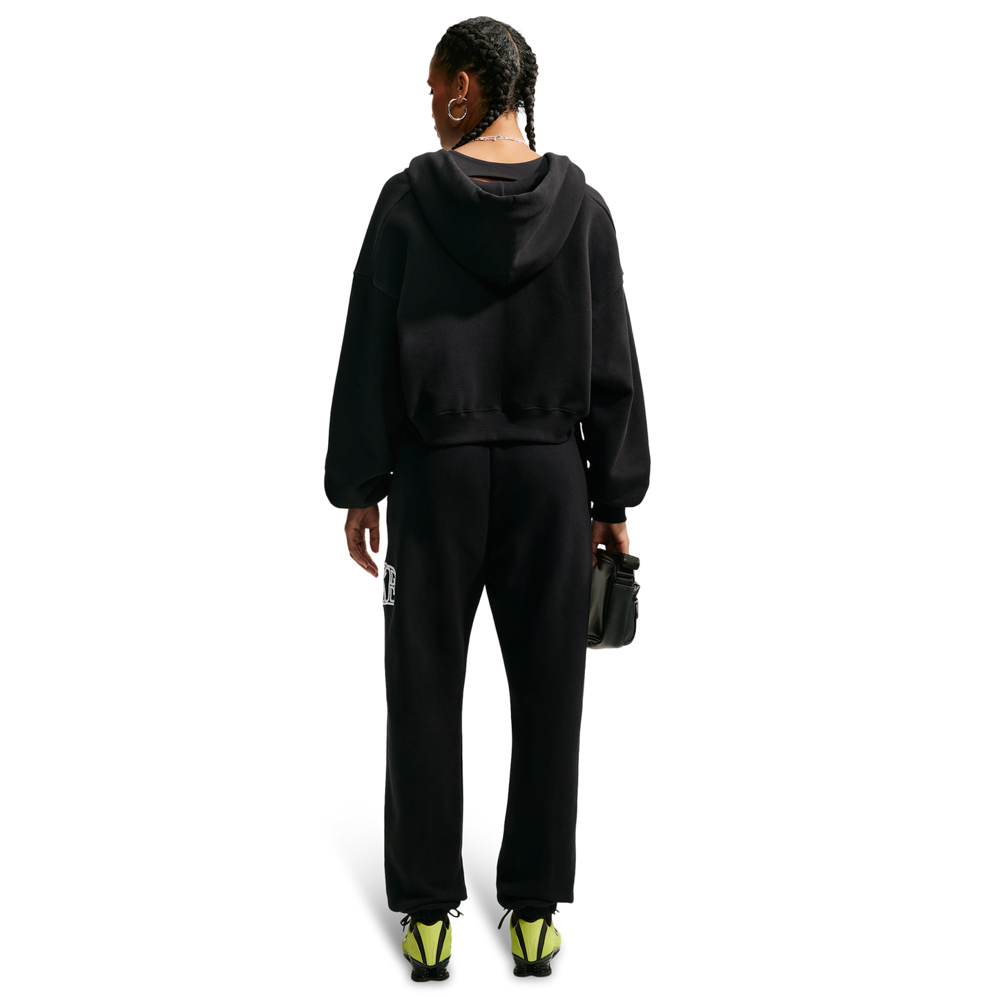 Nike Studio Fleece Mid-OS Crp FZ Hoodie - Women's - Total Black/Sail