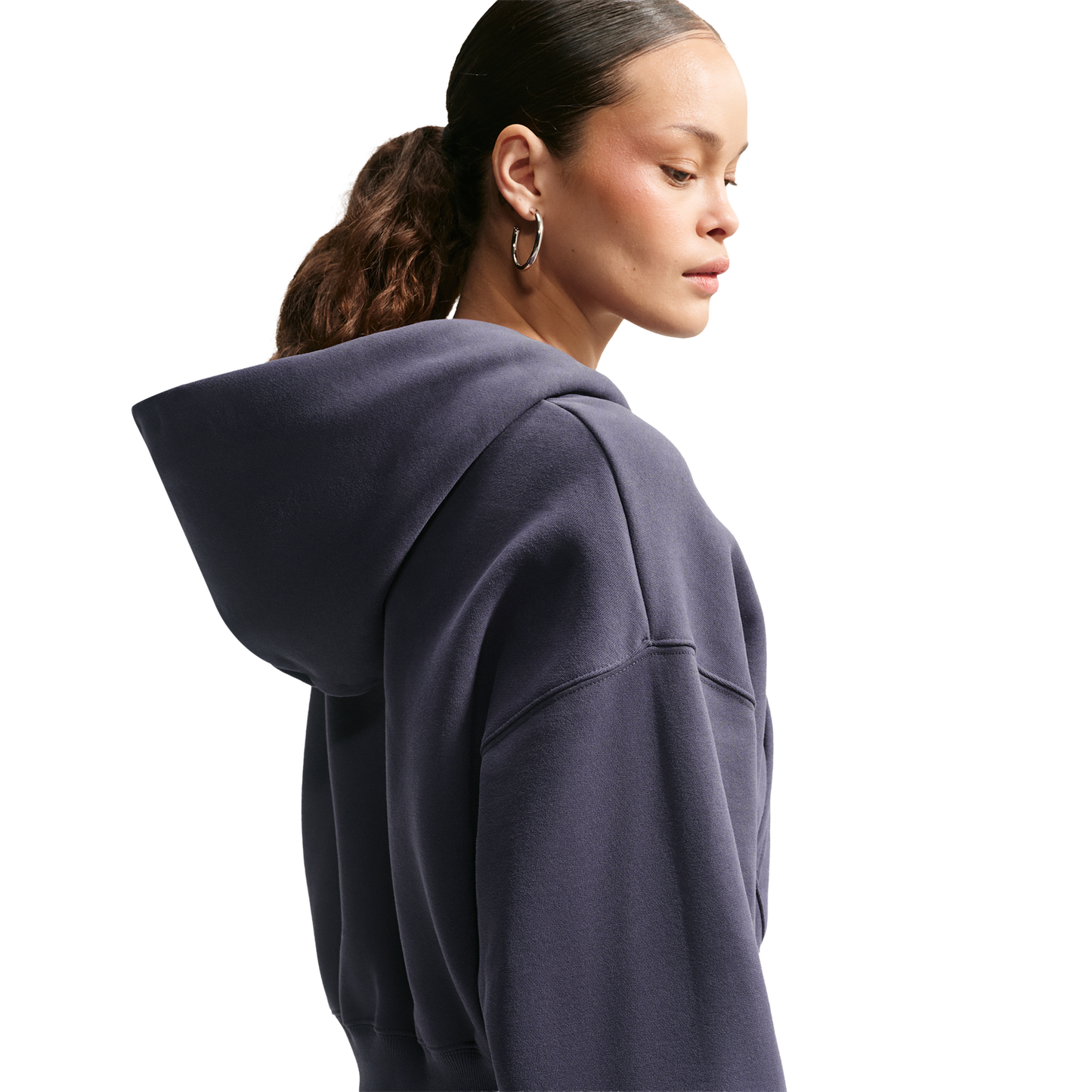 Nike Studio Fleece Mid-OS Crp FZ Hoodie - Women's - Gridiron/Sail