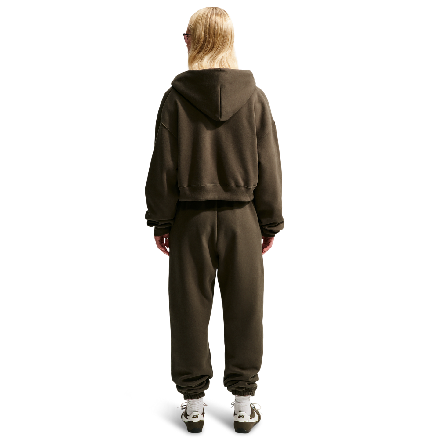 Nike Studio Fleece Mid-OS Crp FZ Hoodie - Women's - Sail/Dark Hazel
