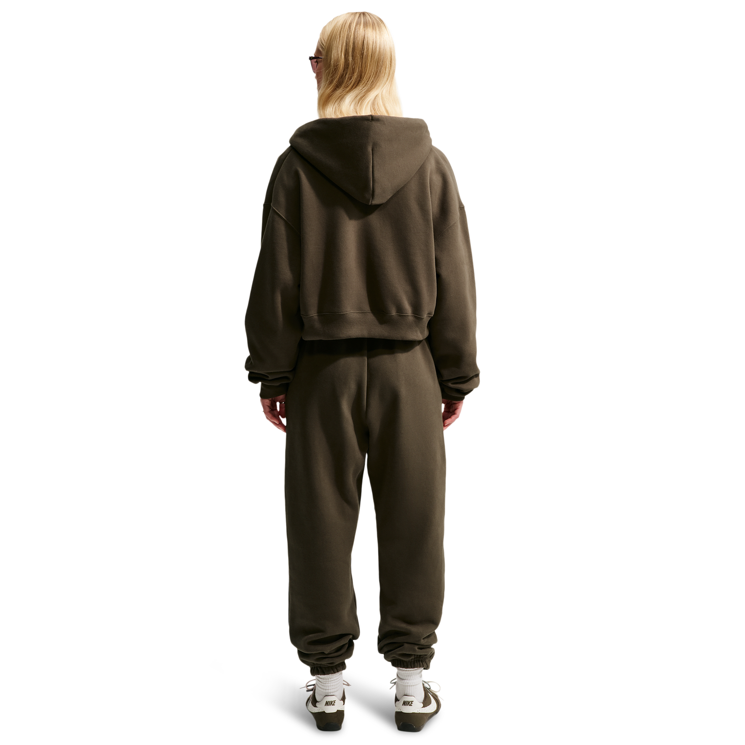 Nike Studio Fleece Mid-OS Crp FZ Hoodie - Women's - Sail/Dark Hazel