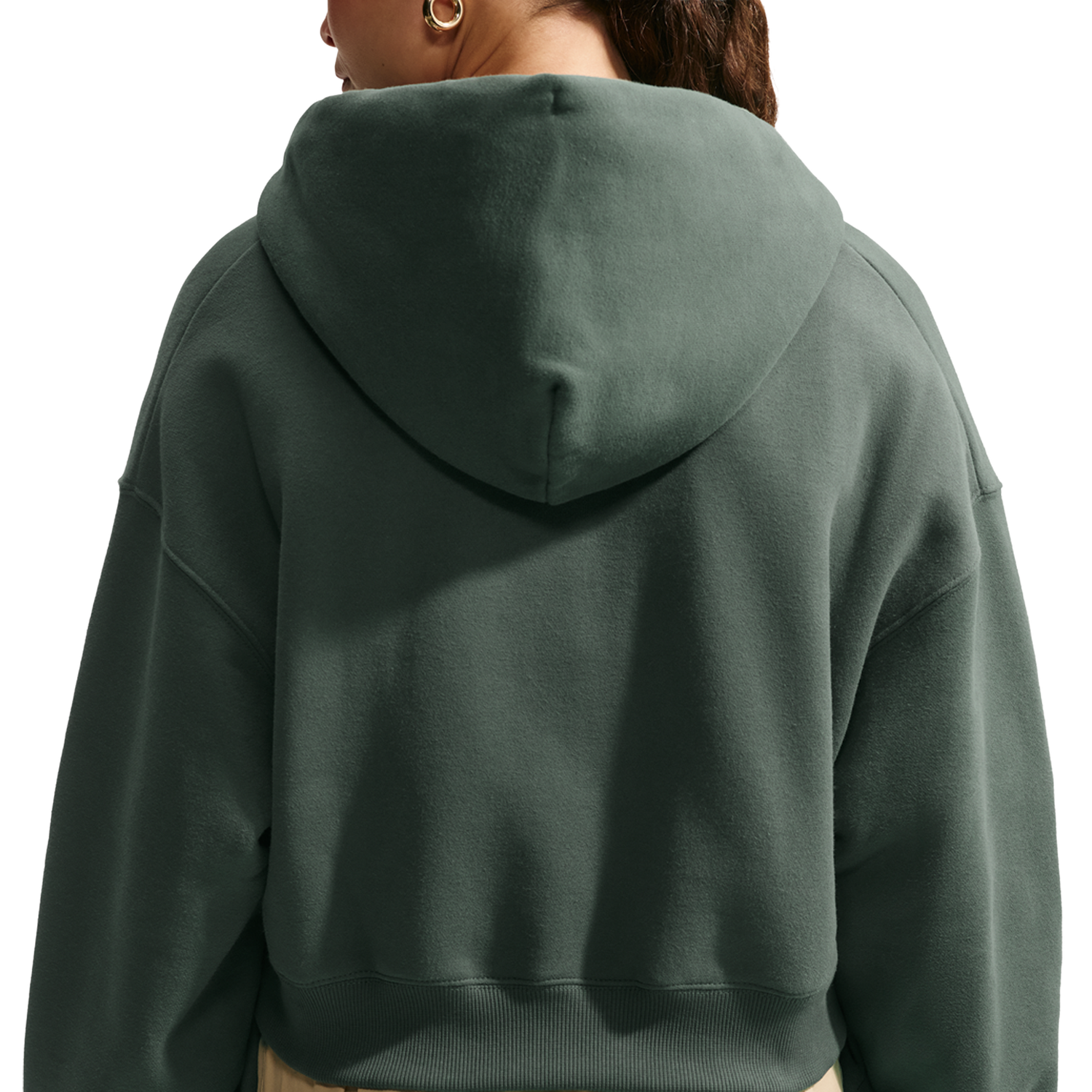 Nike Studio Fleece Mid-OS Crp FZ Hoodie - Women's - Camo Green/Sail