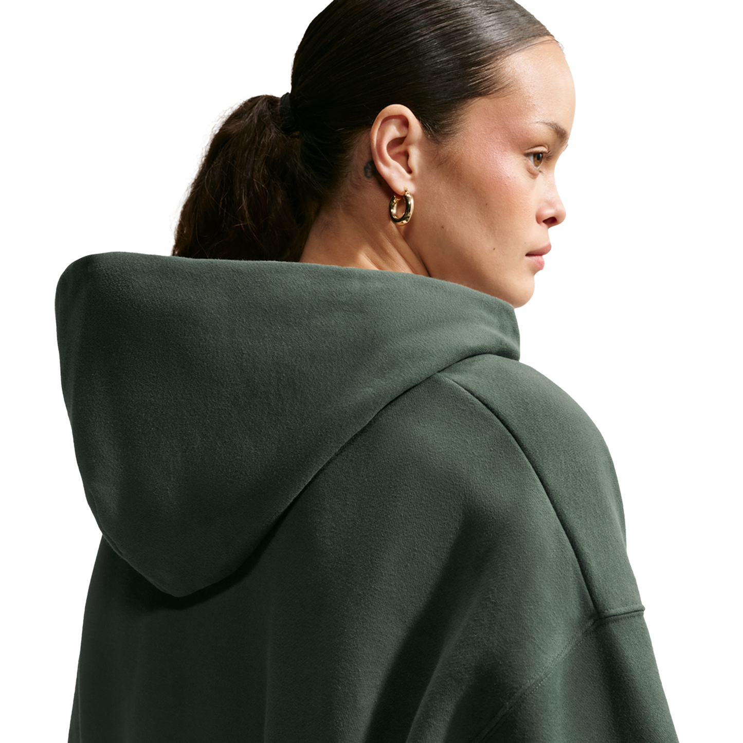 Nike Studio Fleece Mid-OS Crp FZ Hoodie - Women's - Camo Green/Sail
