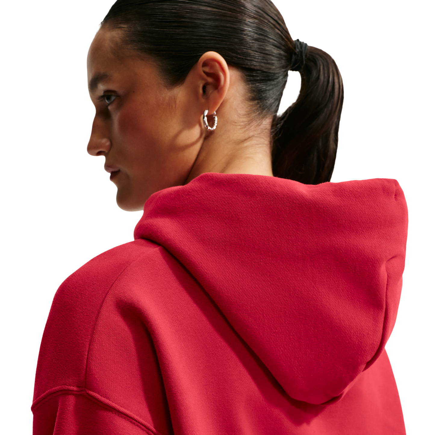 Nike Studio Fleece Mid-OS Crp FZ Hoodie - Women's - Tough Red/Sail
