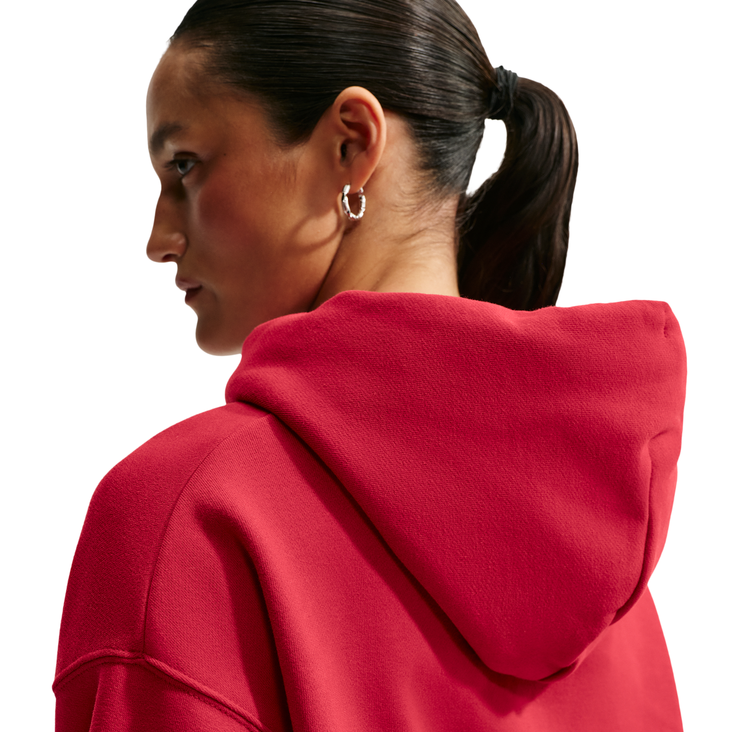 Nike Studio Fleece Mid-OS Crp FZ Hoodie - Women's - Tough Red/Sail