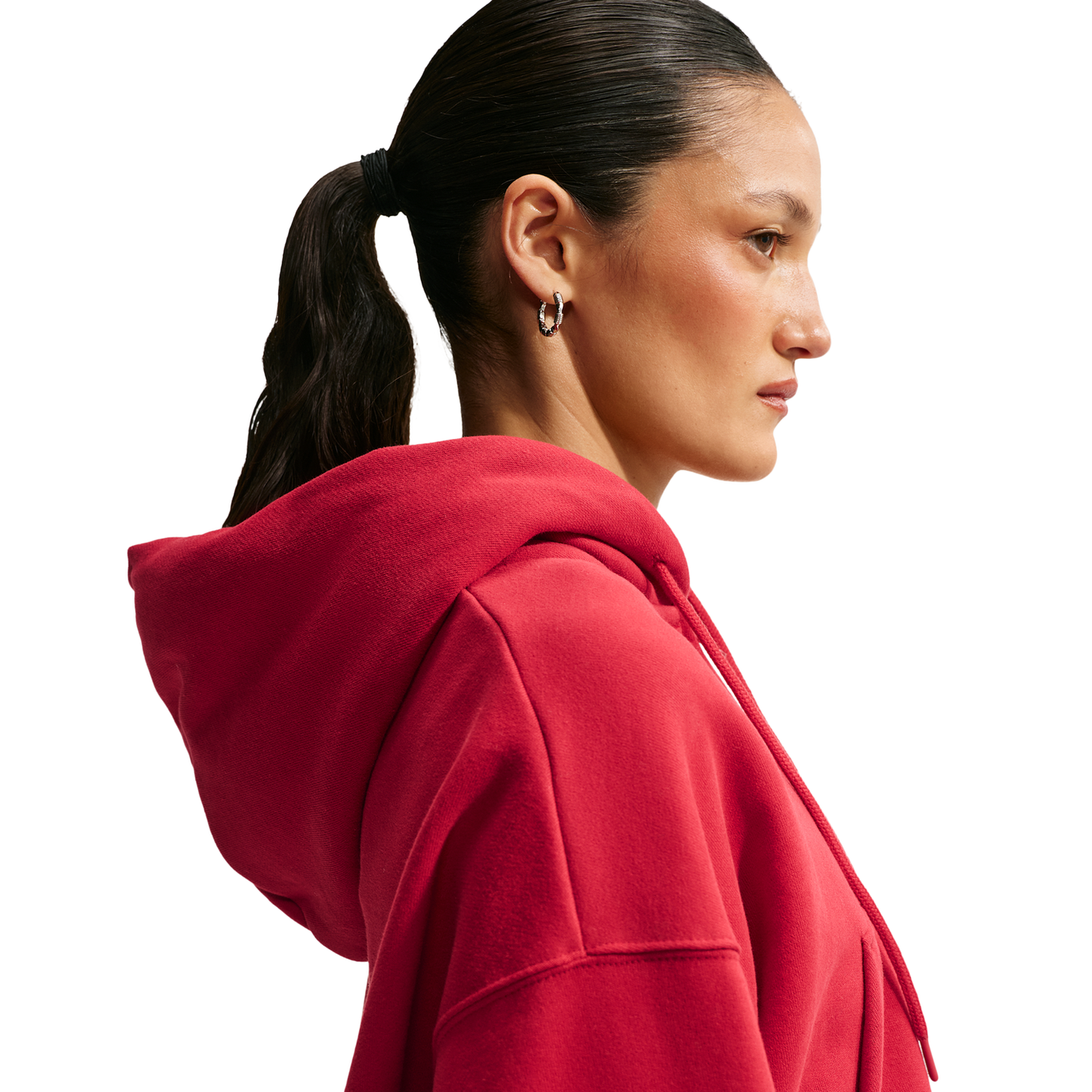 Nike Studio Fleece Mid-OS Crp FZ Hoodie - Women's - Tough Red/Sail