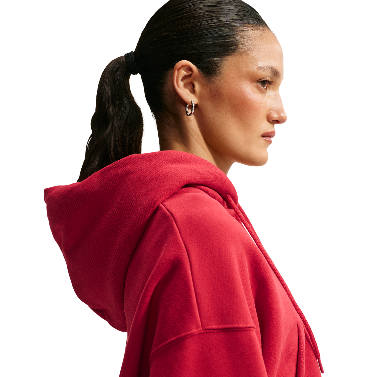 Nike Studio Fleece Mid-OS Crp FZ Hoodie - Women's - Tough Red/Sail