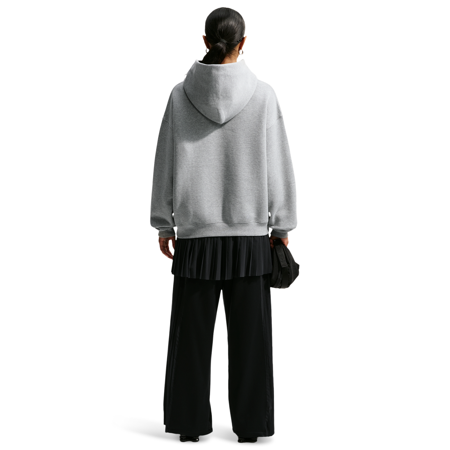 Nike Studio Fleece Oversized Crew - Women's - Dk Grey Heather/Sail
