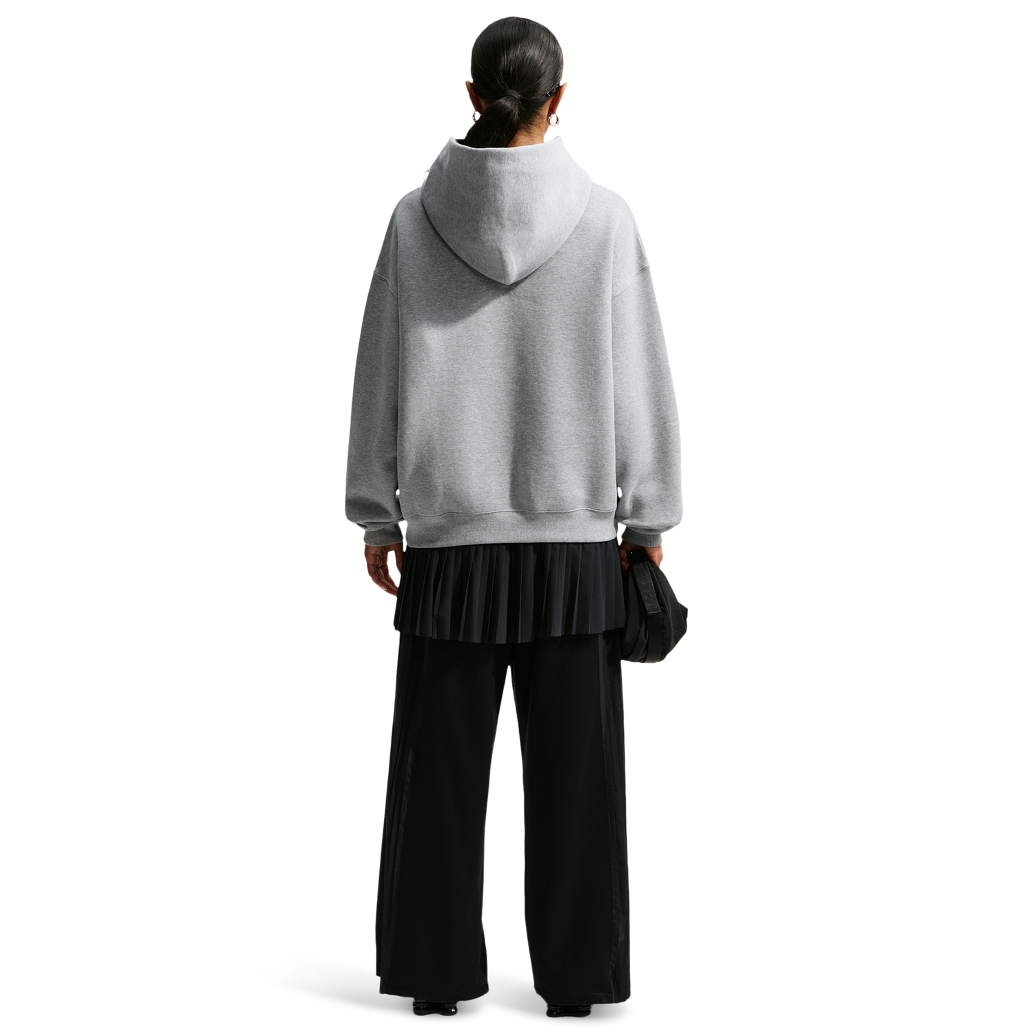 Nike Studio Fleece Oversized Crew - Women's - Dk Grey Heather/Sail
