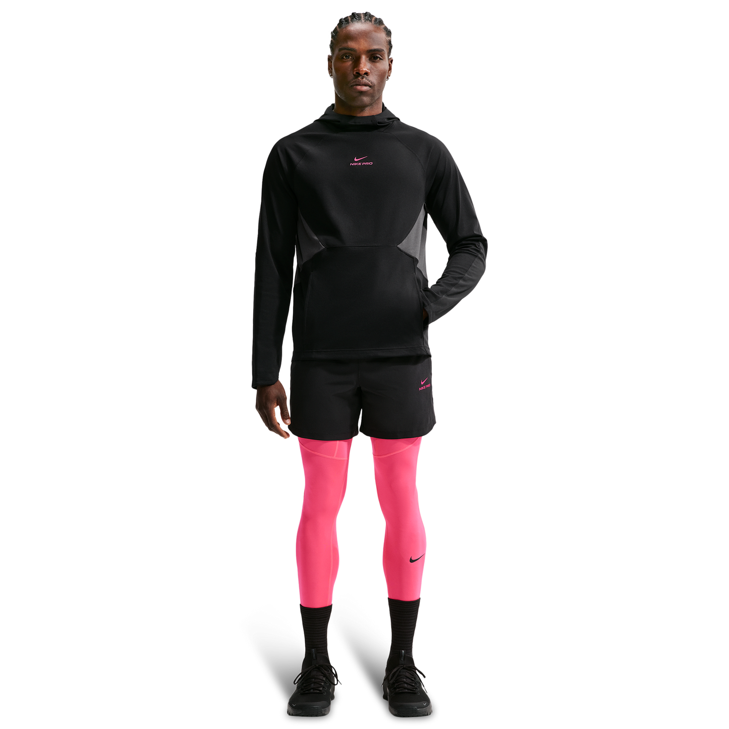 Nike Pro Training Dri-FIT Midlayer Top - Men's - Hyper Pink/Black