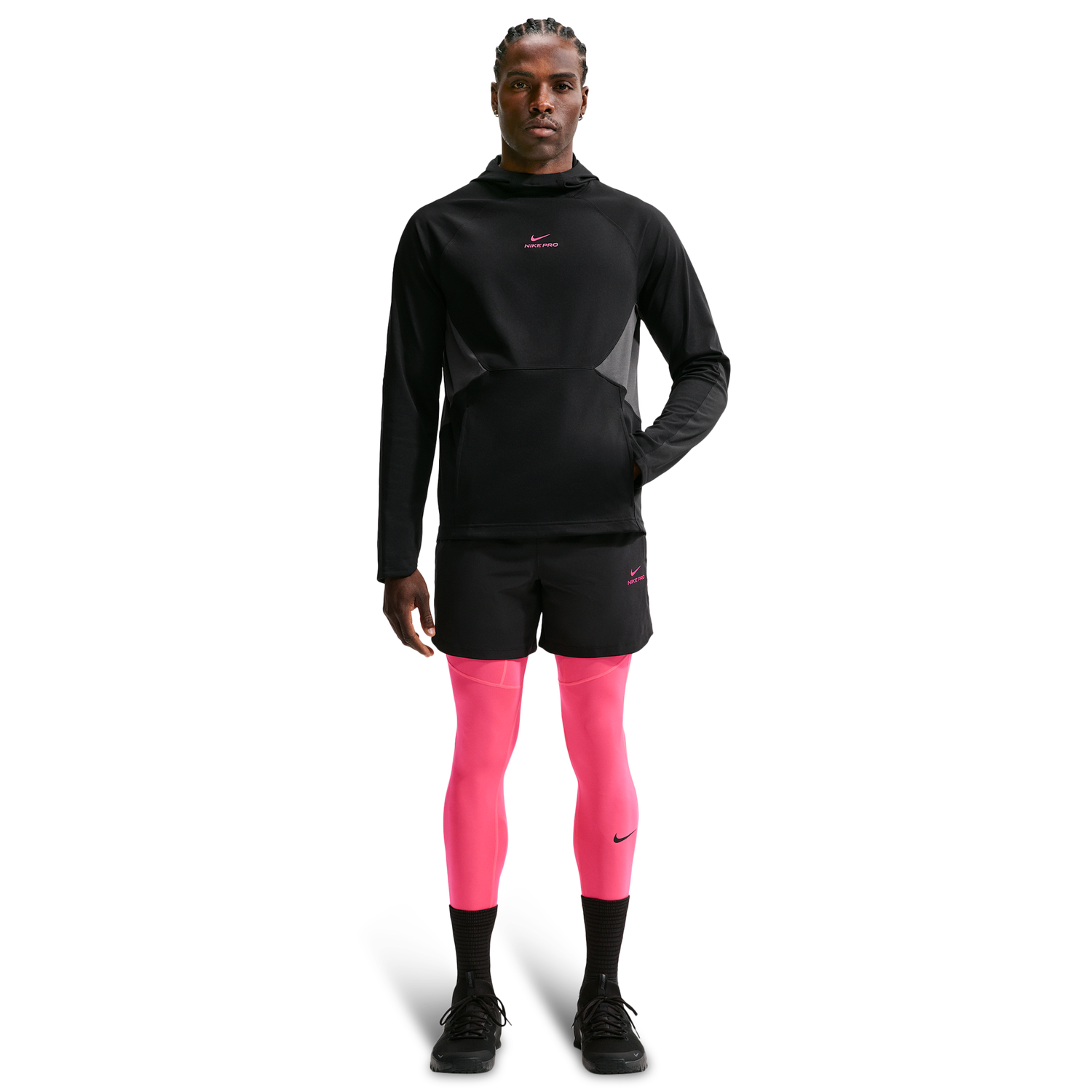 Nike Pro Training Dri-FIT Midlayer Top - Men's - Hyper Pink/Black