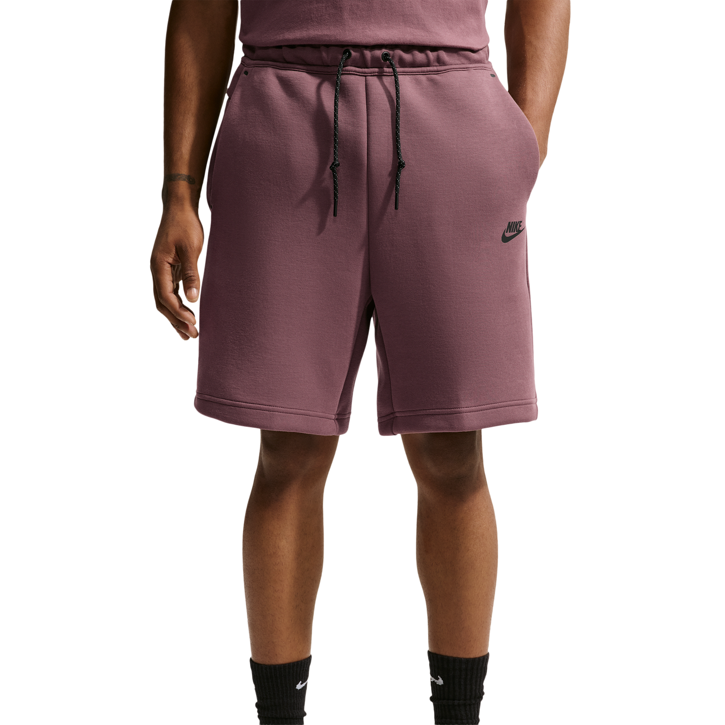 Nike Tech Fleece Shorts - Men's - Black/Tattoo