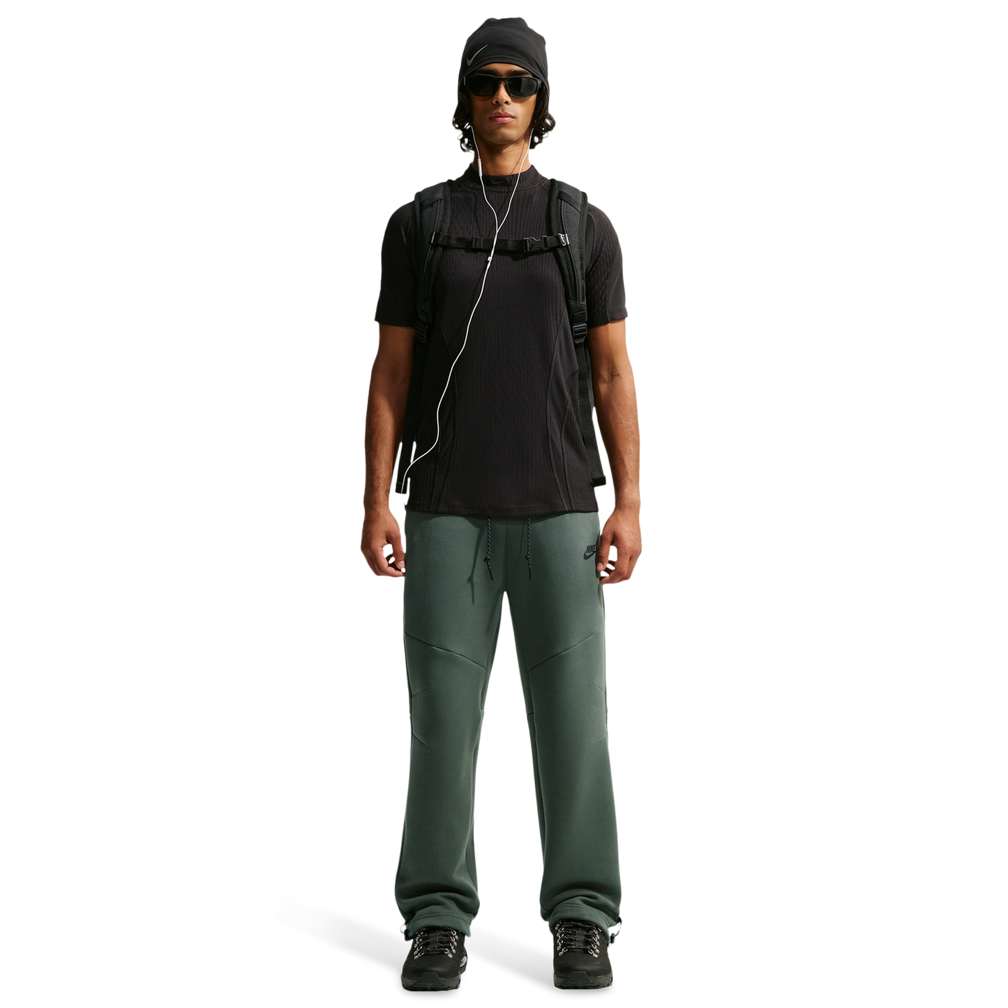 Nike Tech Fleece Open Hem Pants - Men's - Camo Green/Black