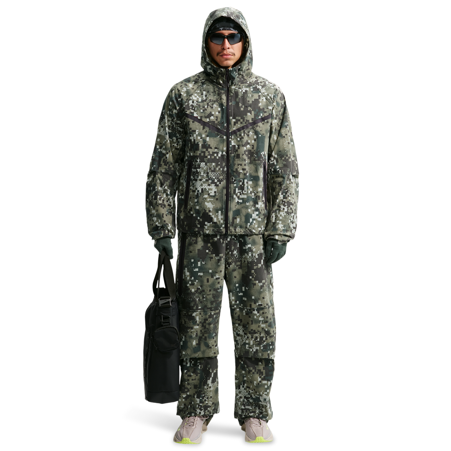 Nike Tech Dri-FIT Woven WR FZ Jacket AOP - Men's - Silver Sage/Black