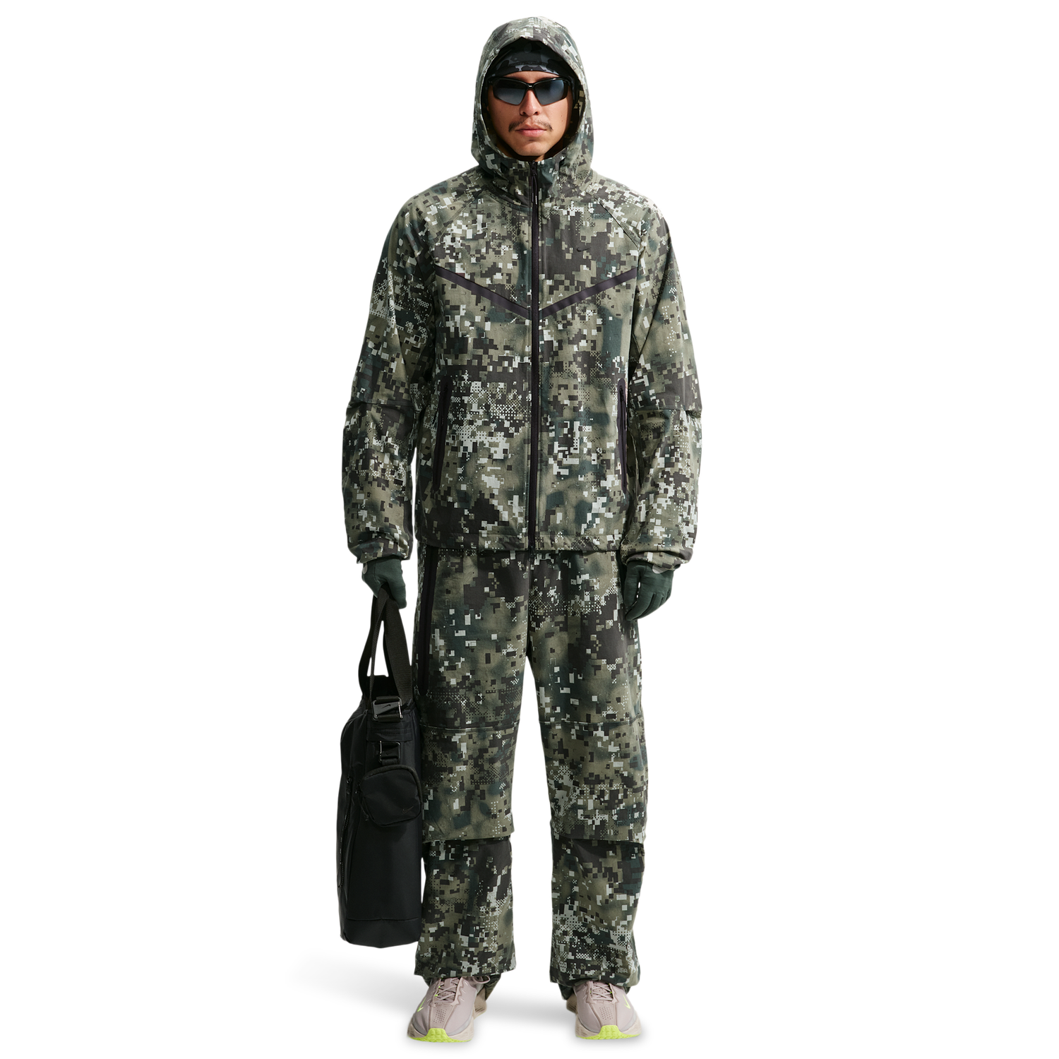 Nike Tech Dri-FIT Woven WR FZ Jacket AOP - Men's - Silver Sage/Black