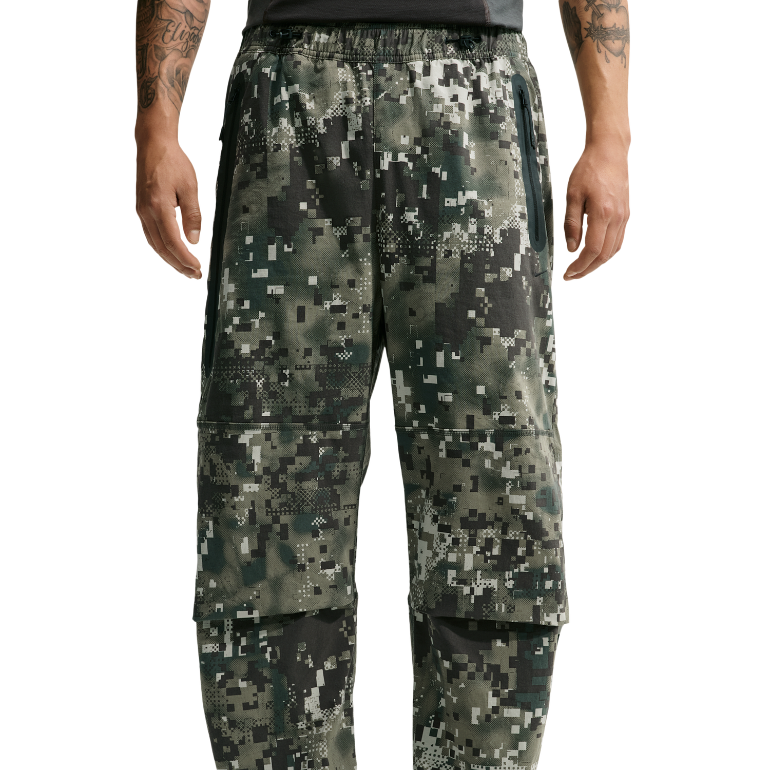 Nike Tech Dri-FIT Woven Pant AOP - Men's - Silver Sage/Black