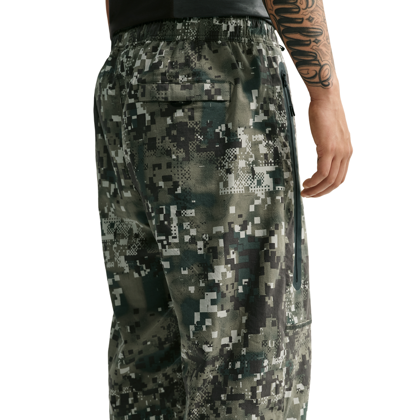 Nike Tech Dri-FIT Woven Pant AOP - Men's - Silver Sage/Black