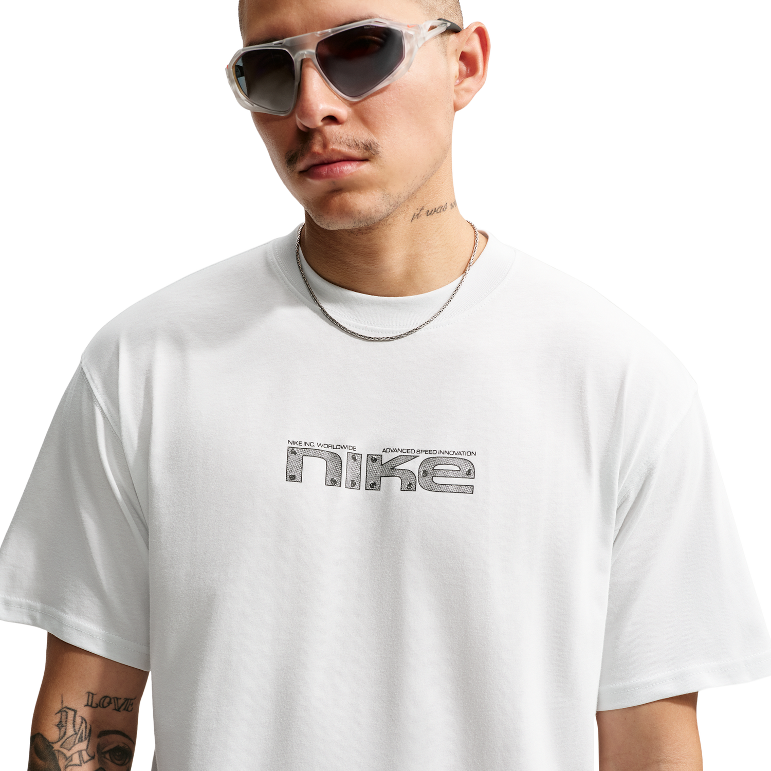 Nike NSW Loose Race Helmet Tee - Men's - Off White